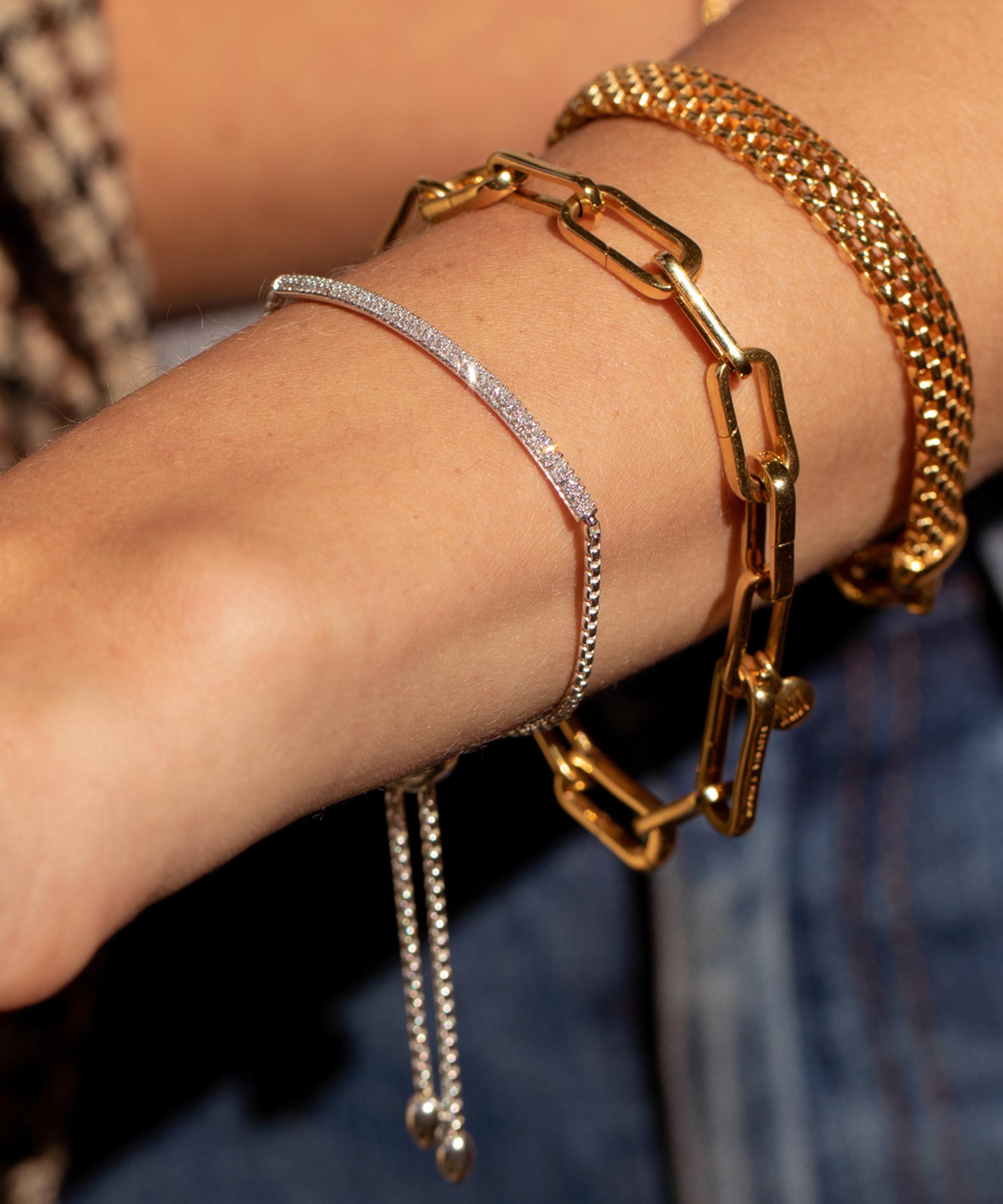 Monica Vinader Rose Gold Plated Vermeil Silver Fiji Mini Diamond Bar Bracelet In Rose Gold Vermeil
