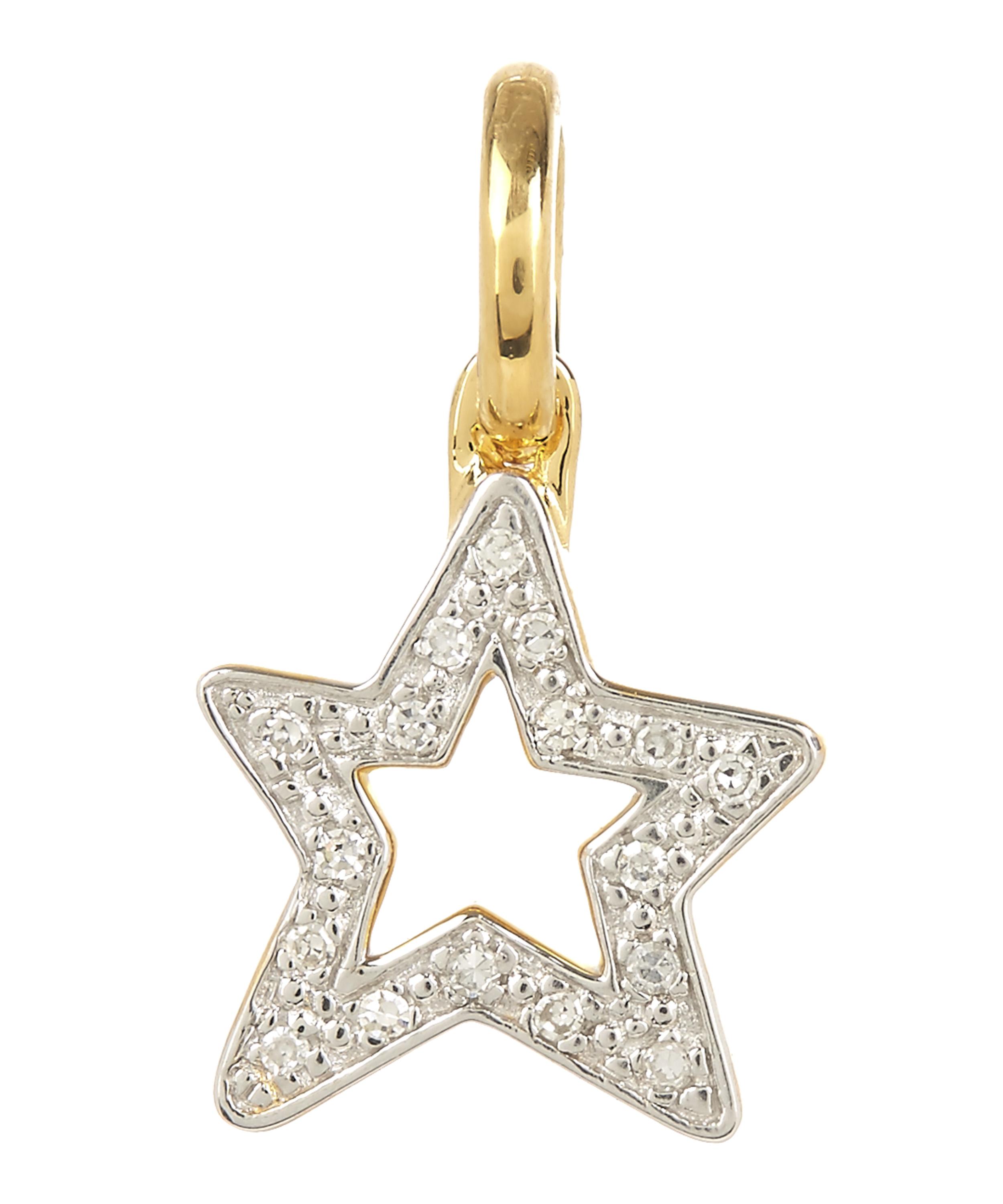 Monica Vinader Gold Vermeil Alphabet Diamond Star Pendant In Grey