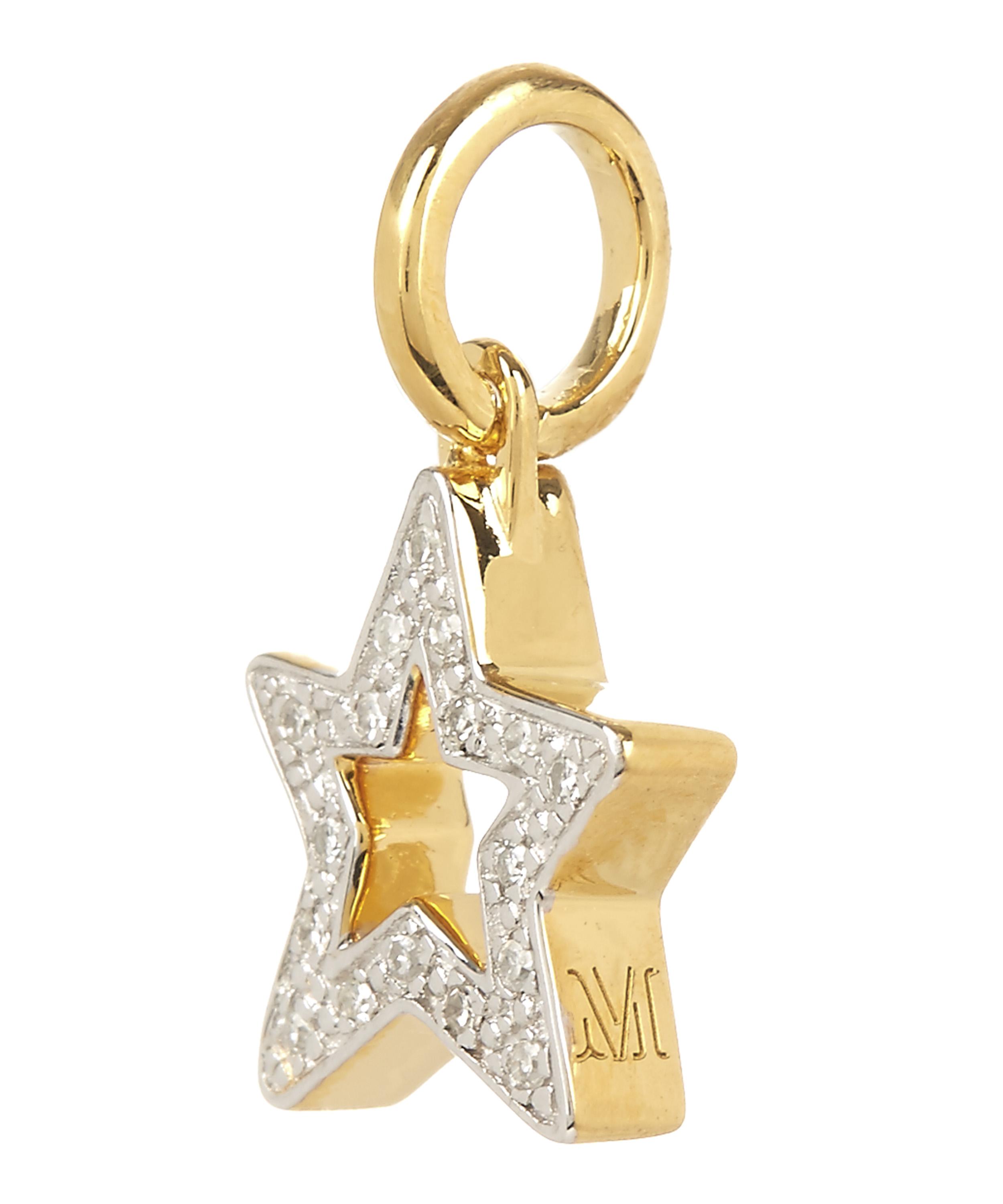 MONICA VINADER MONICA VINADER GOLD PLATED VERMEIL SILVER ALPHABET DIAMOND STAR PENDANT 5056112535096