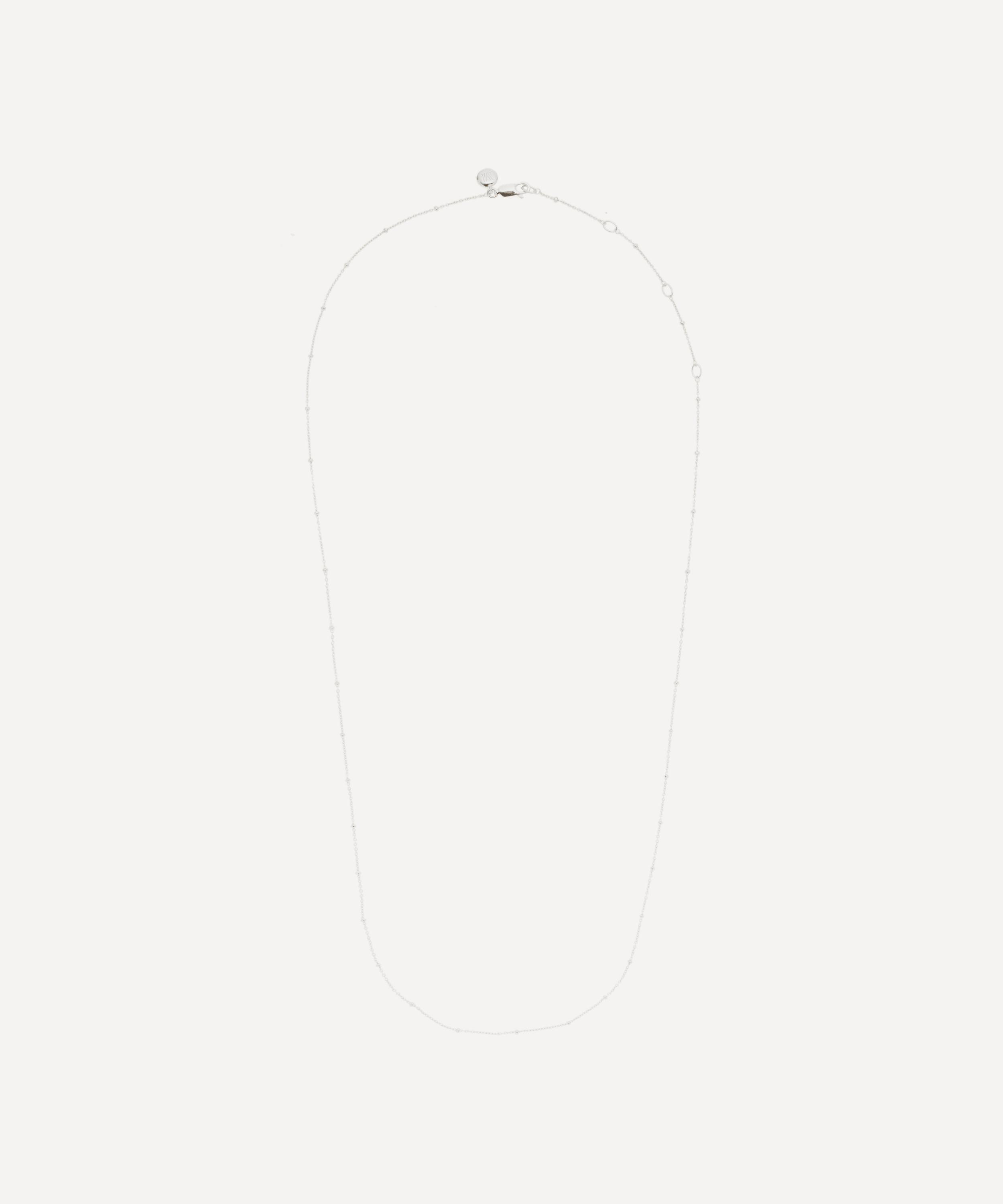 Monica Vinader Silver Short Fine Beaded Chain In Silver