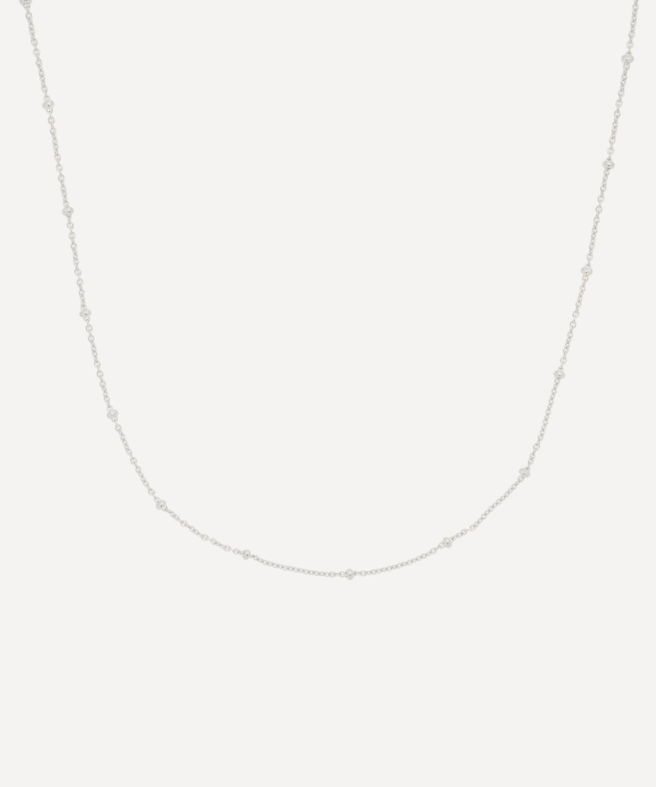 Monica Vinader Silver Short Fine Beaded Chain In Silver