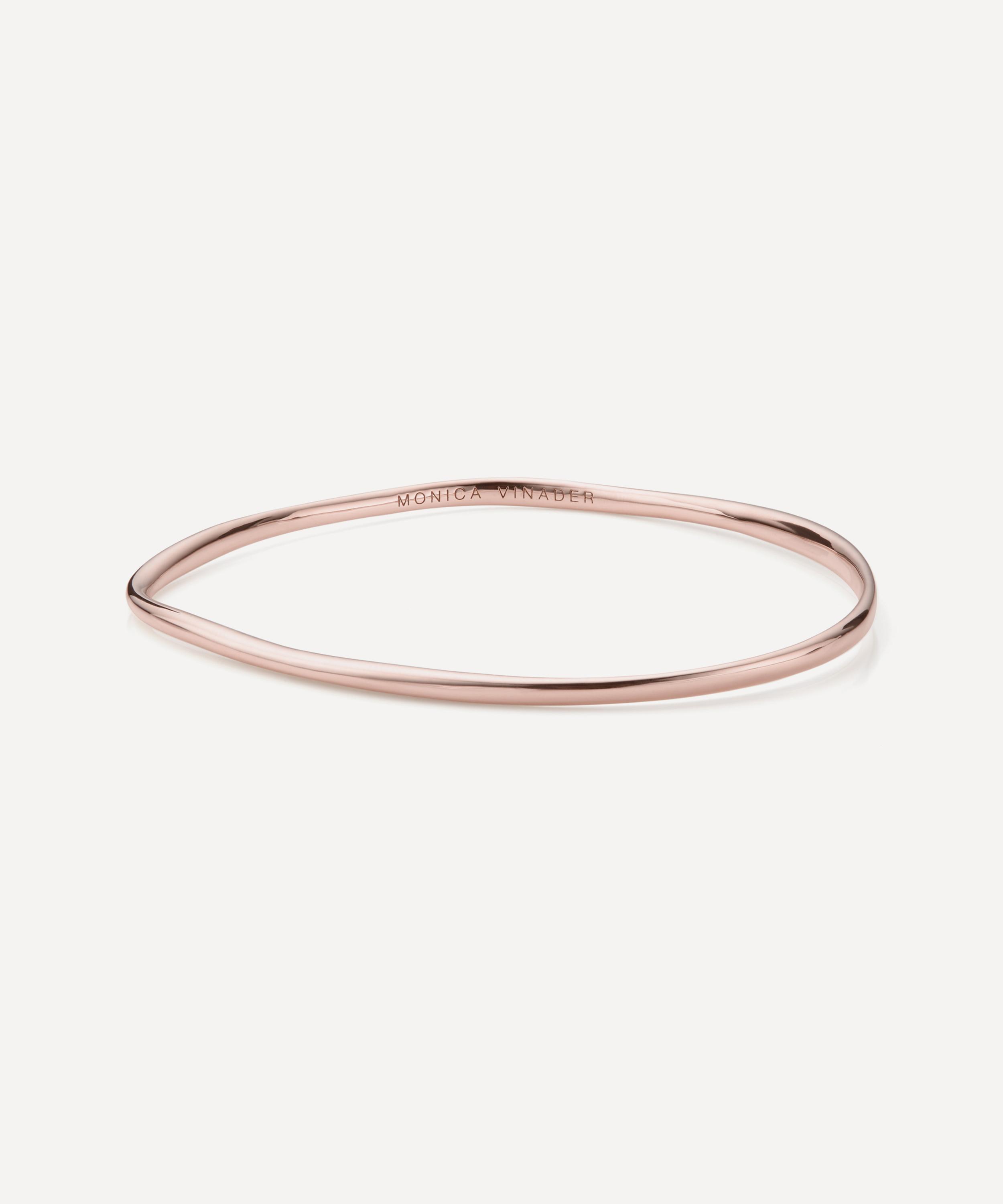 Shop Monica Vinader Rose Gold Plated Vermeil Silver Nura Reef Medium Bangle