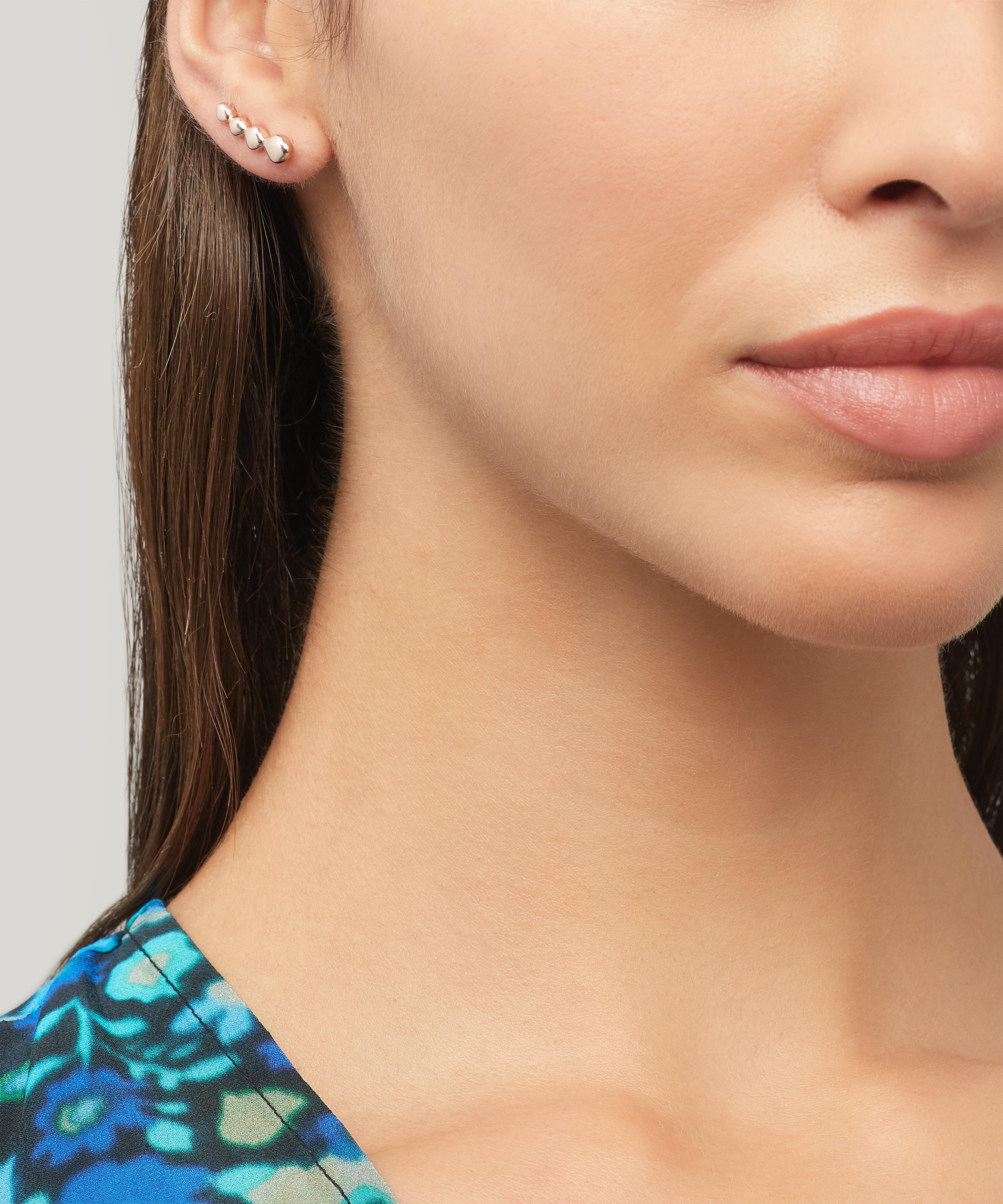 Monica Vinader Nura Teardrop Climber 18ct Rose Gold-plated Vermeil Sterling Silver Earrings