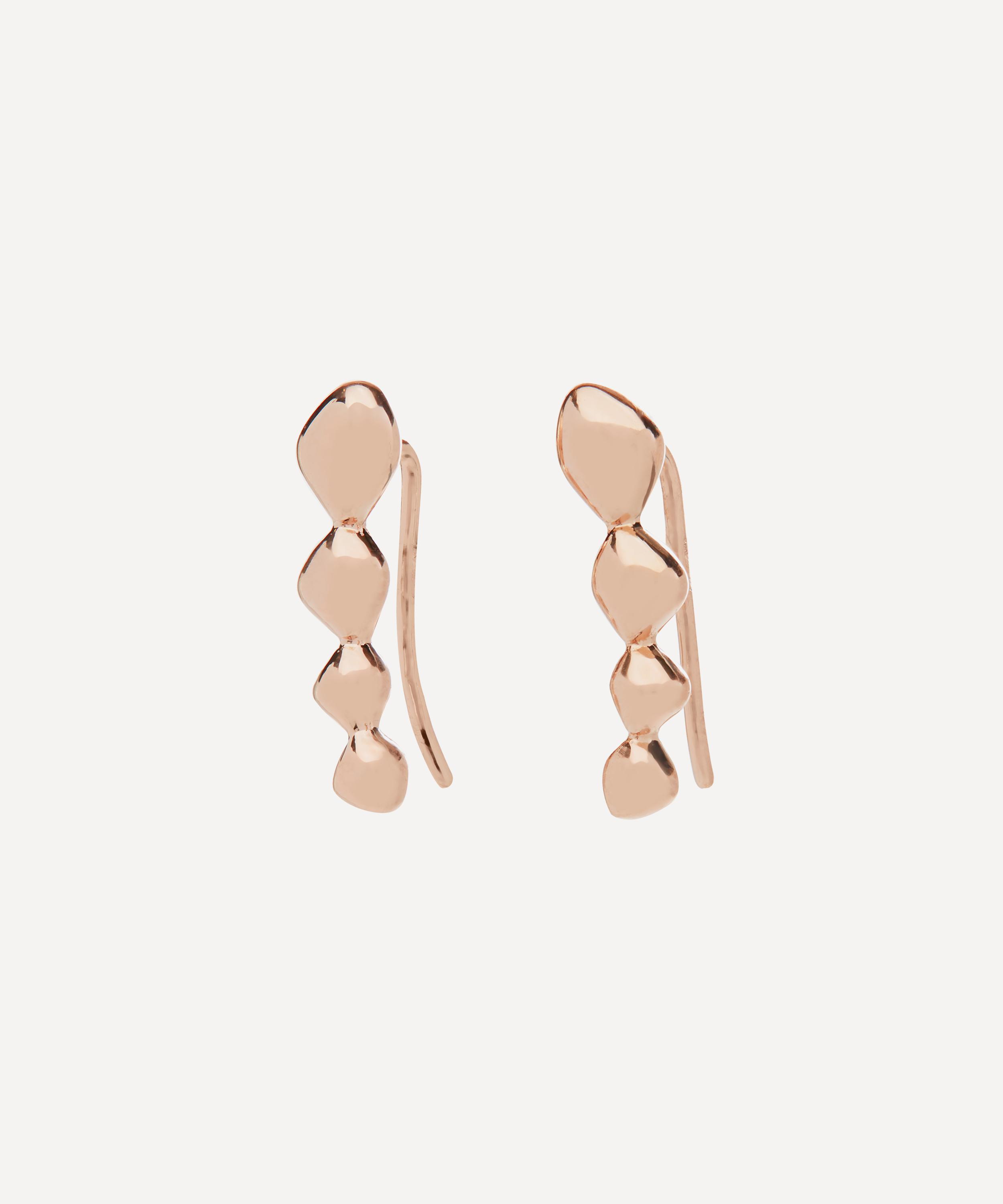 Monica Vinader Nura Teardrop Climber 18ct Rose Gold-plated Vermeil Sterling Silver Earrings