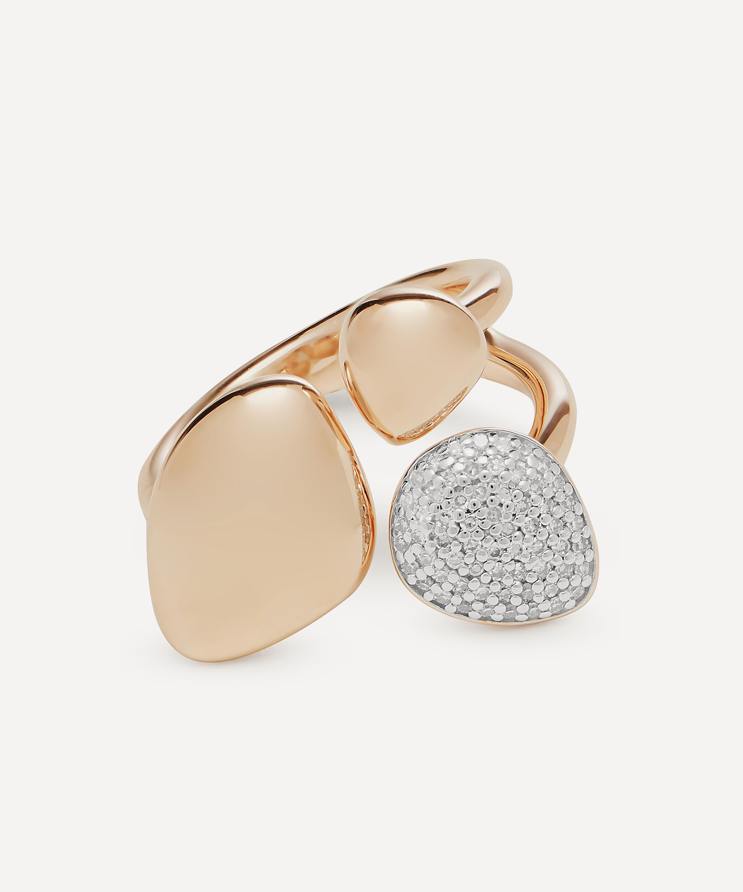 Monica Vinader Rose Gold Plated Vermeil Silver Nura Pebble Cluster Ring