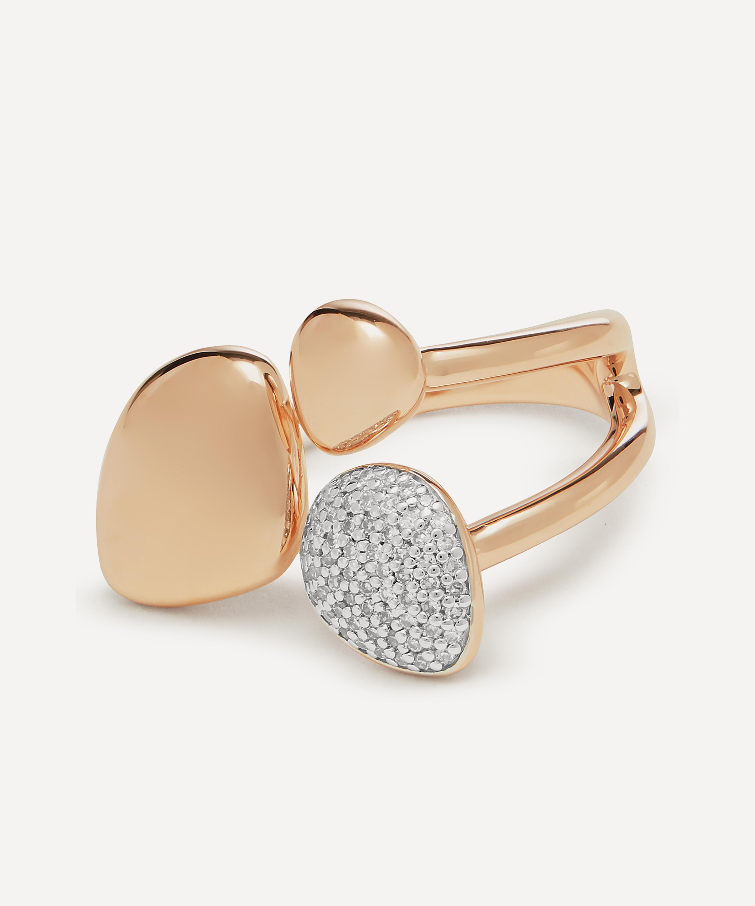 Shop Monica Vinader Rose Gold Plated Vermeil Silver Nura Pebble Cluster Ring