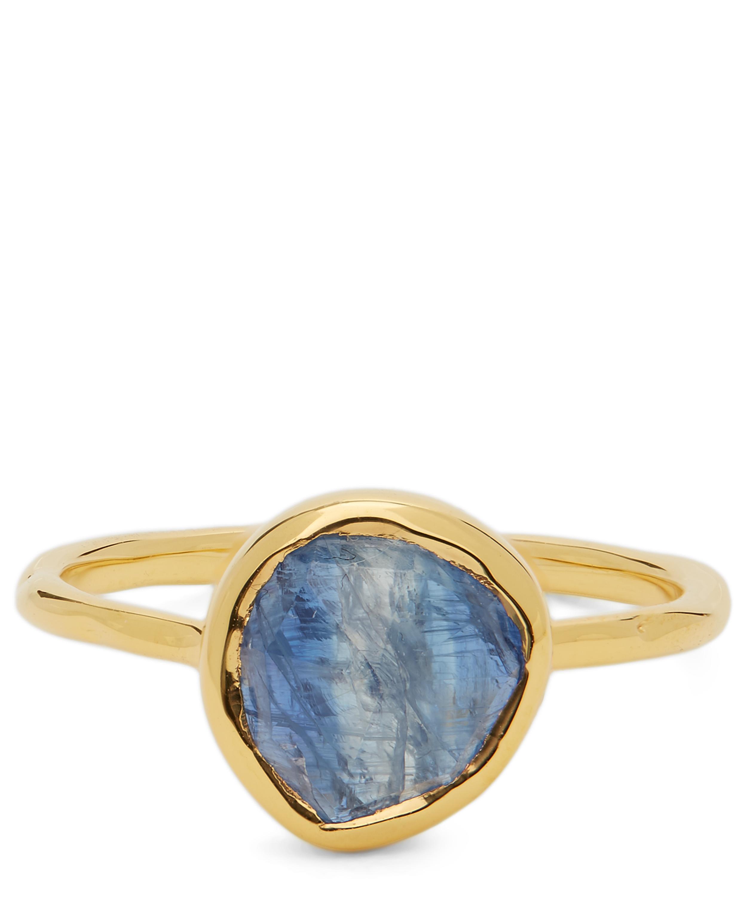 Monica Vinader Gold Plated Vermeil Silver Siren Kyanite Stacking Ring