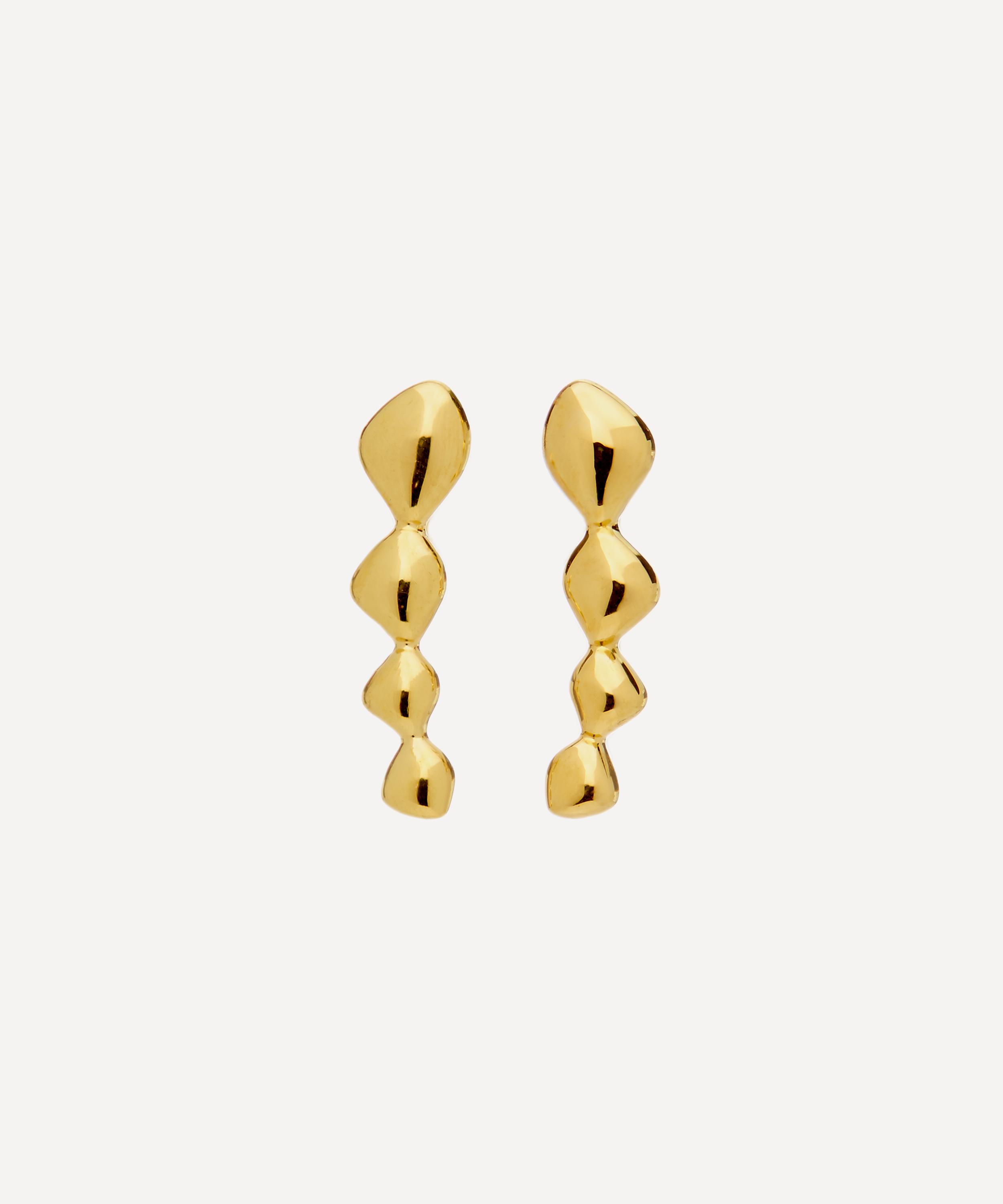 Monica Vinader Nura 18ct Yellow-gold Vermeil On Sterling Silver Teardrop Climber Earrings