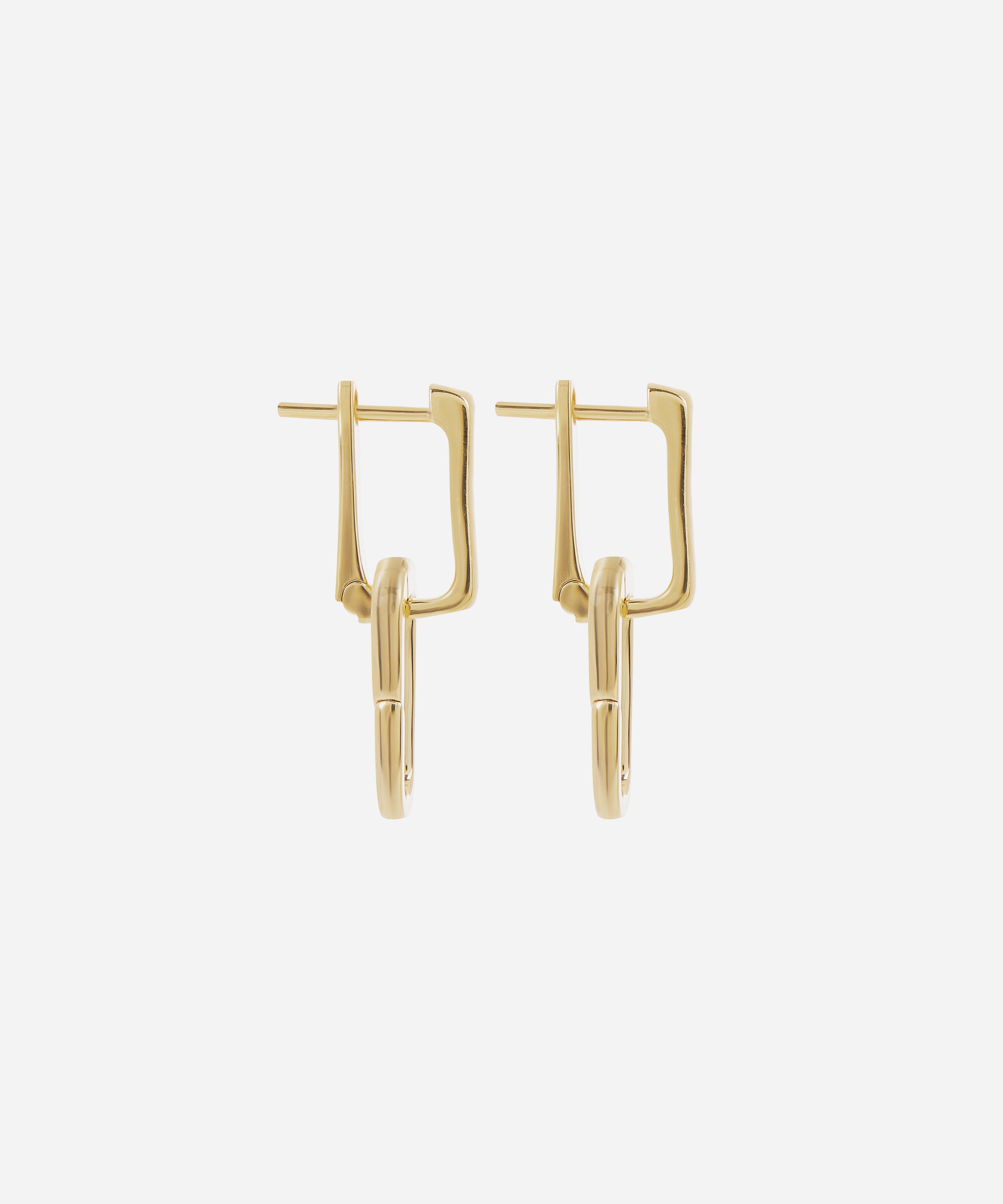 Monica Vinader Gold Plated Vermeil Silver Alta Capture Charm Drop Earrings In Gold