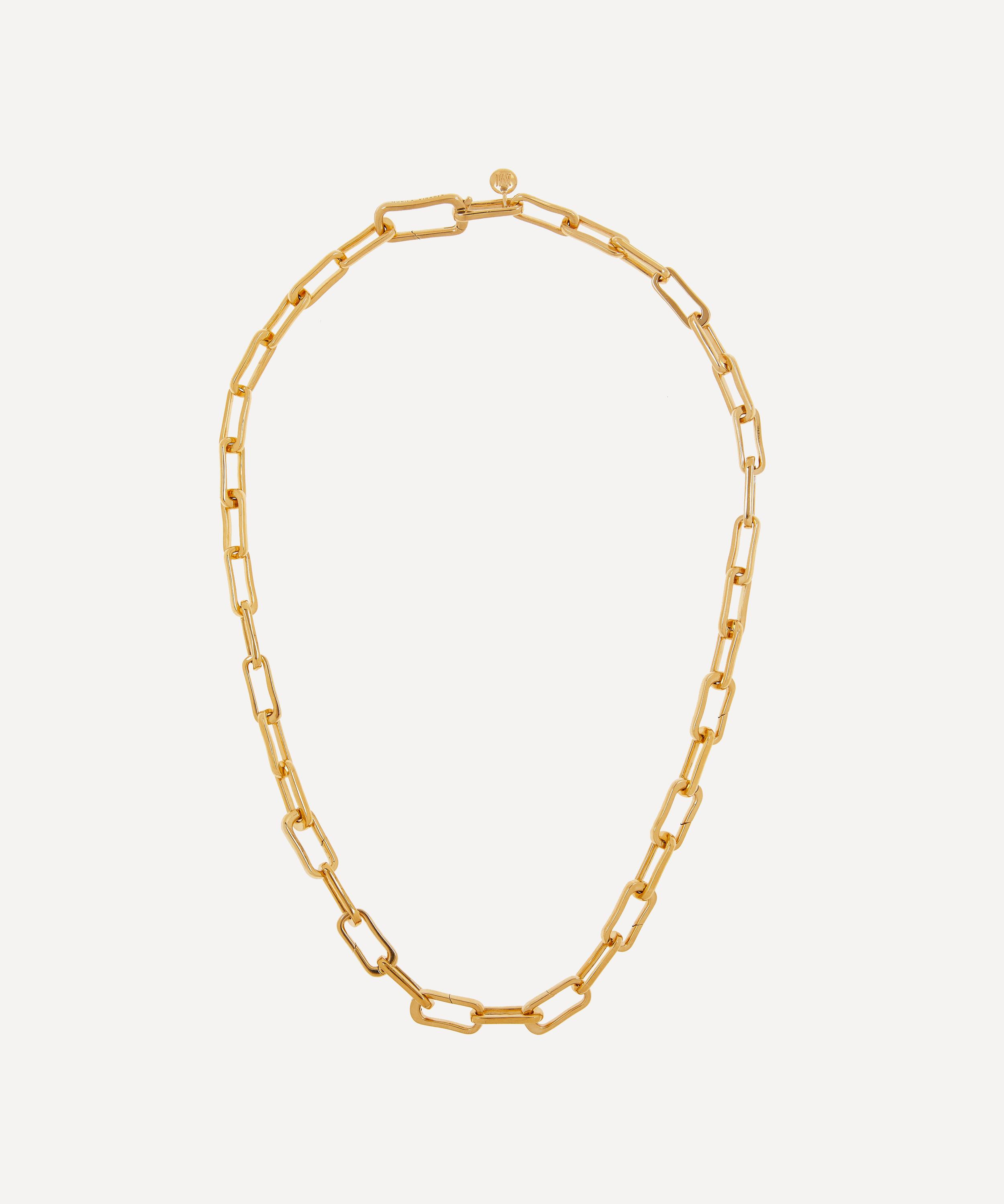 Monica Vinader Gold Plated Vermeil Silver Alta Capture Charm Necklace In Gold