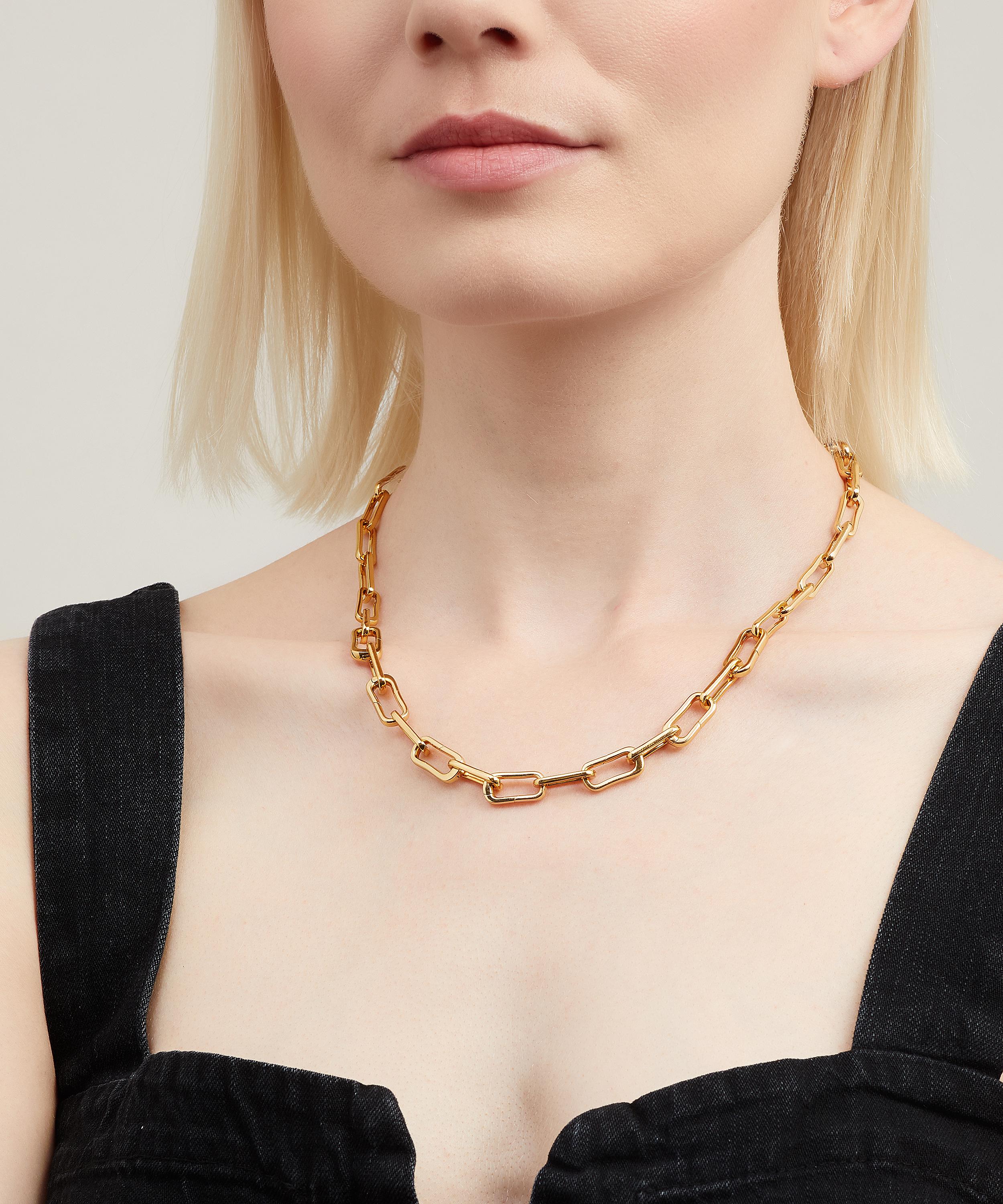 Monica Vinader Gold Plated Vermeil Silver Alta Capture Charm Necklace In Gold