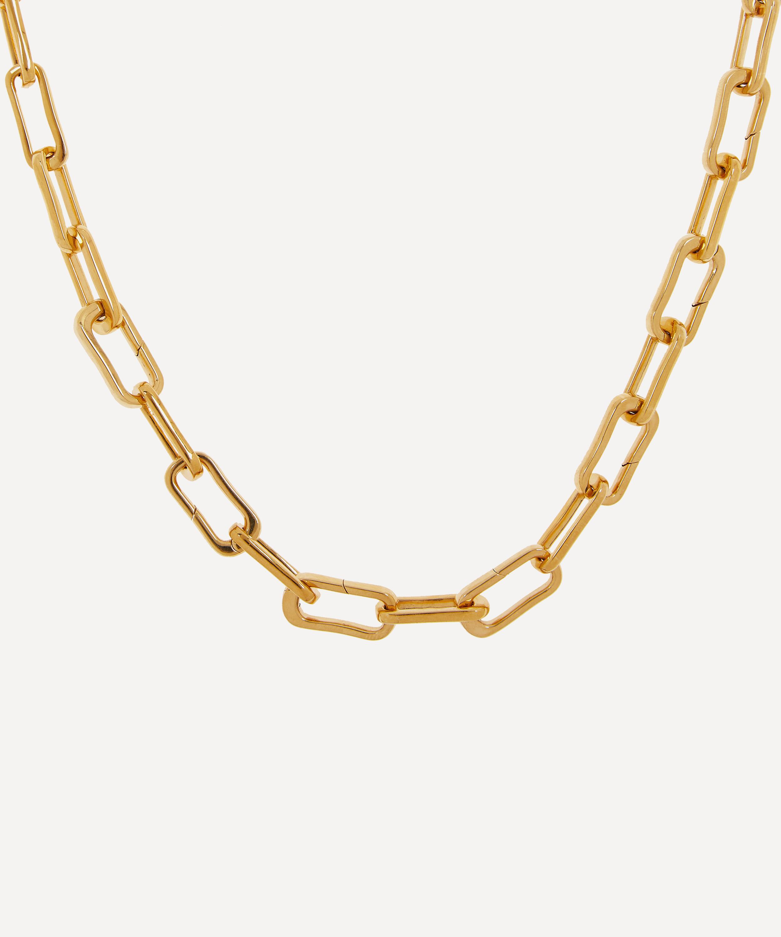 Monica Vinader Gold Plated Vermeil Silver Alta Capture Charm Necklace In Gold