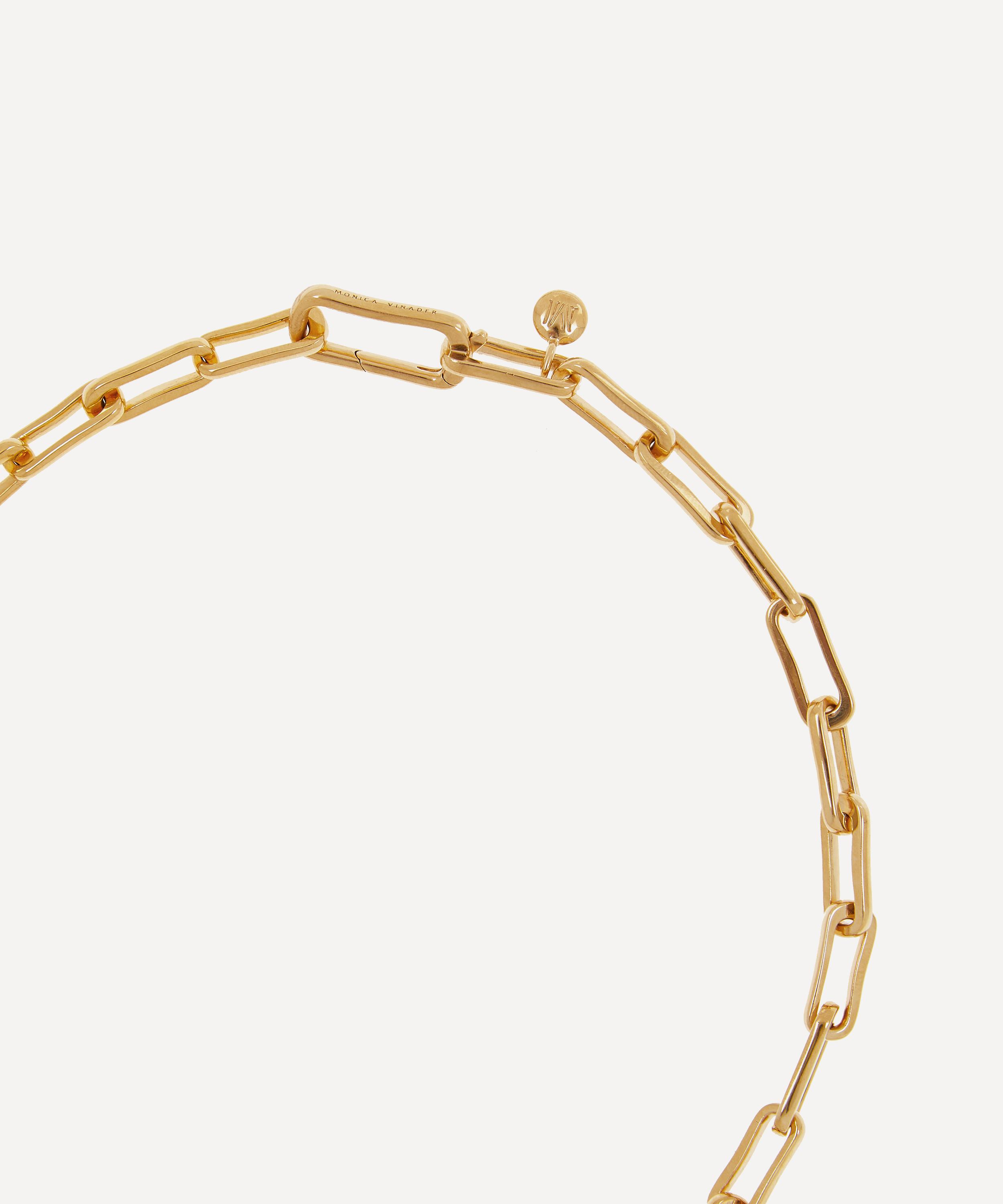 Monica Vinader Gold Plated Vermeil Silver Alta Capture Charm Necklace In Gold