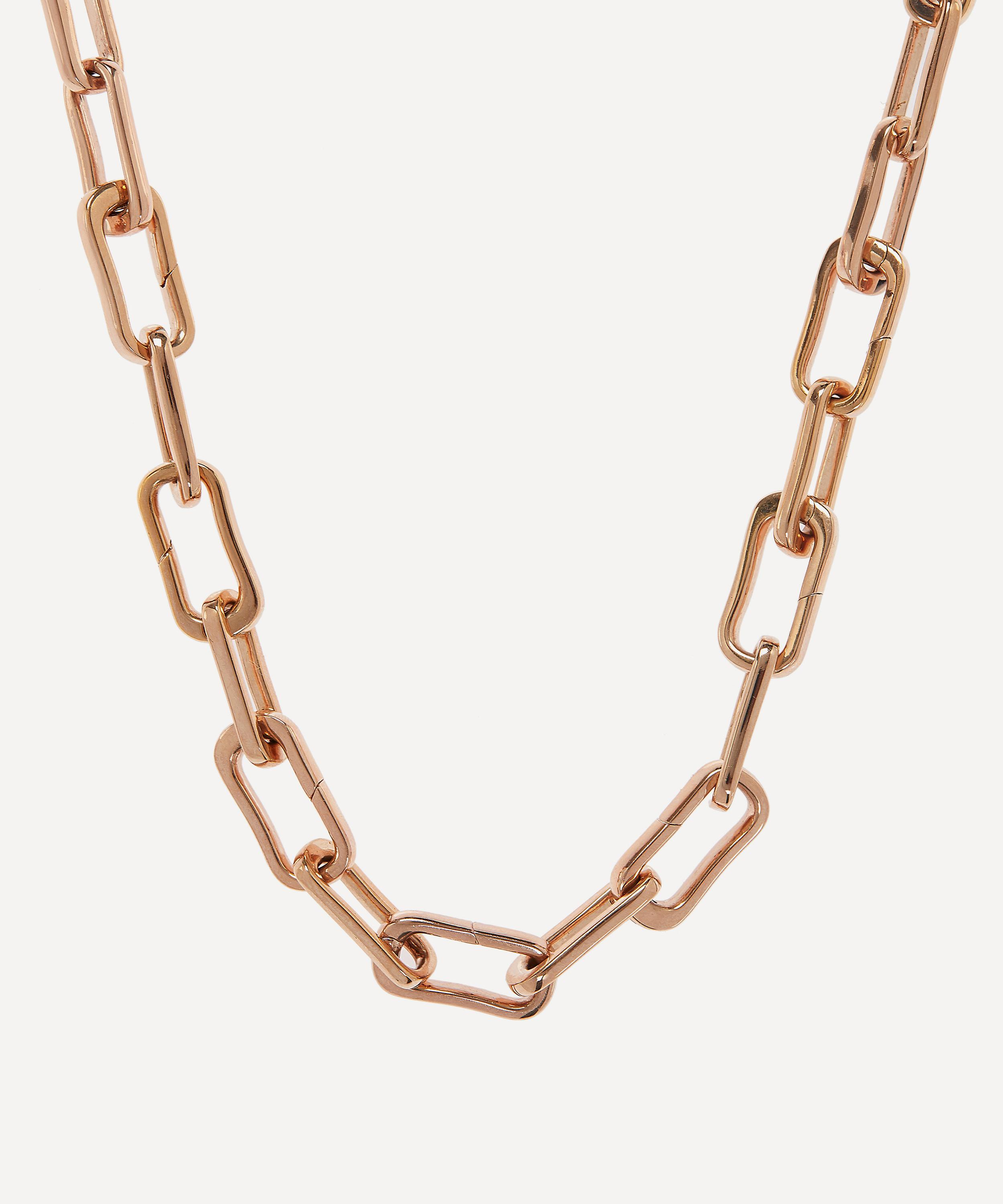 Monica Vinader Rose Gold Plated Vermeil Silver Alta Capture Charm Necklace In Rose Gold