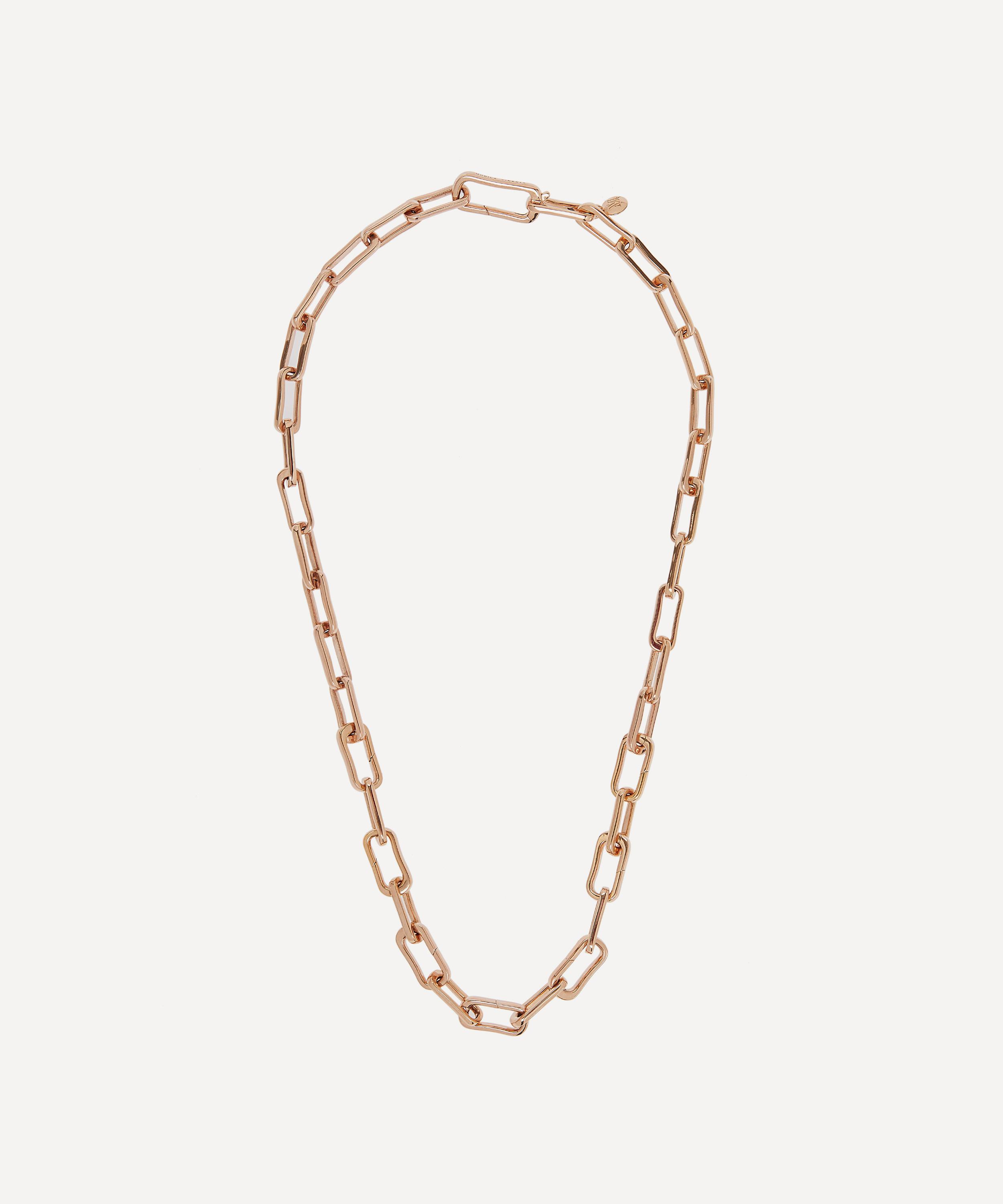 Monica Vinader Rose Gold Plated Vermeil Silver Alta Capture Charm Necklace In Rose Gold