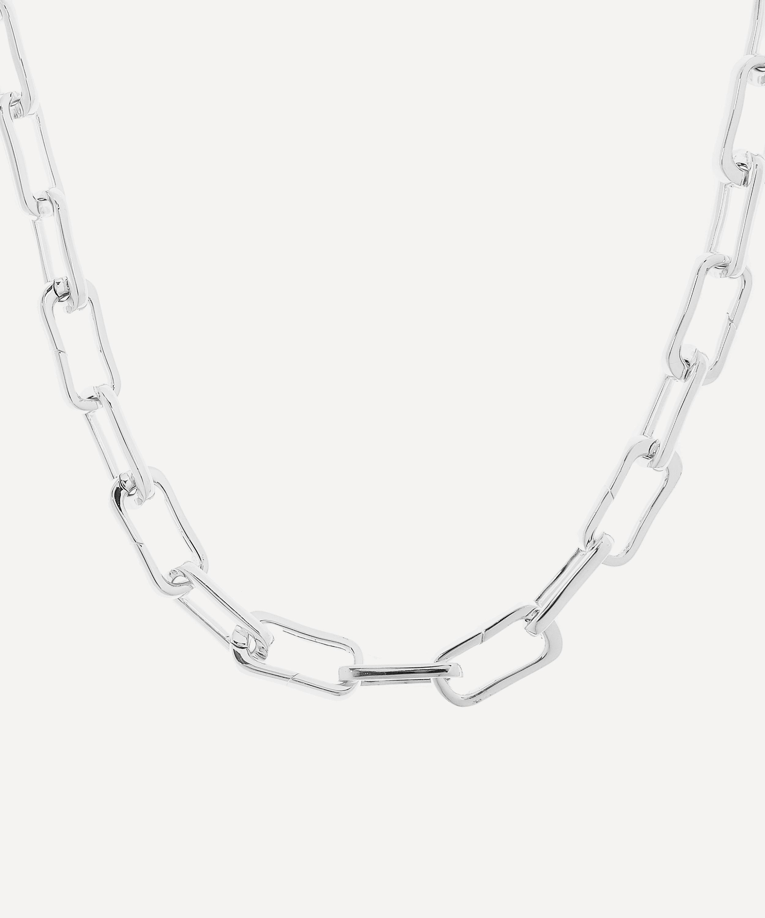 Monica Vinader Silver Alta Capture Charm Necklace In Silver