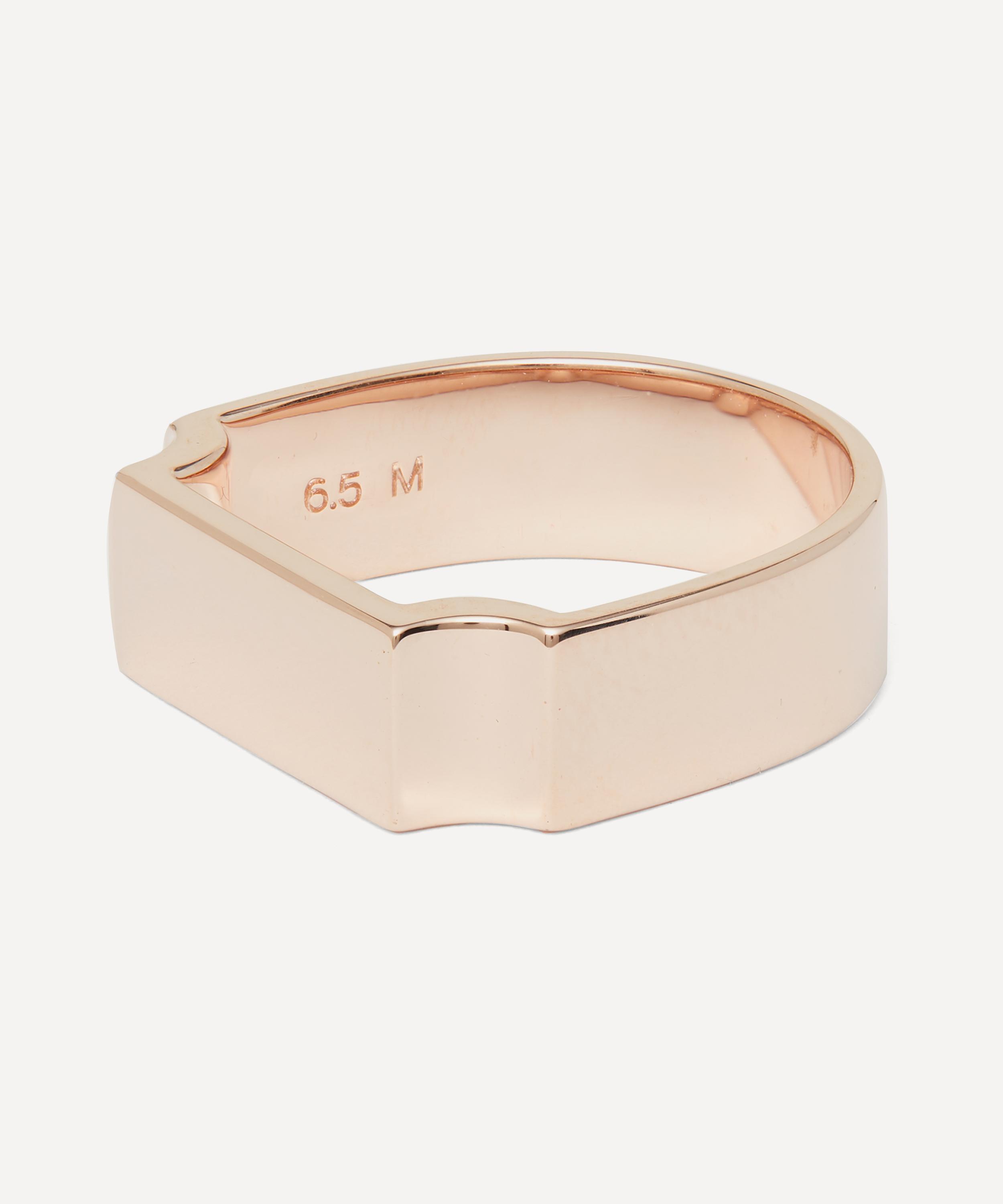 Monica Vinader Rose Gold Plated Vermeil Silver Signature Wide Ring