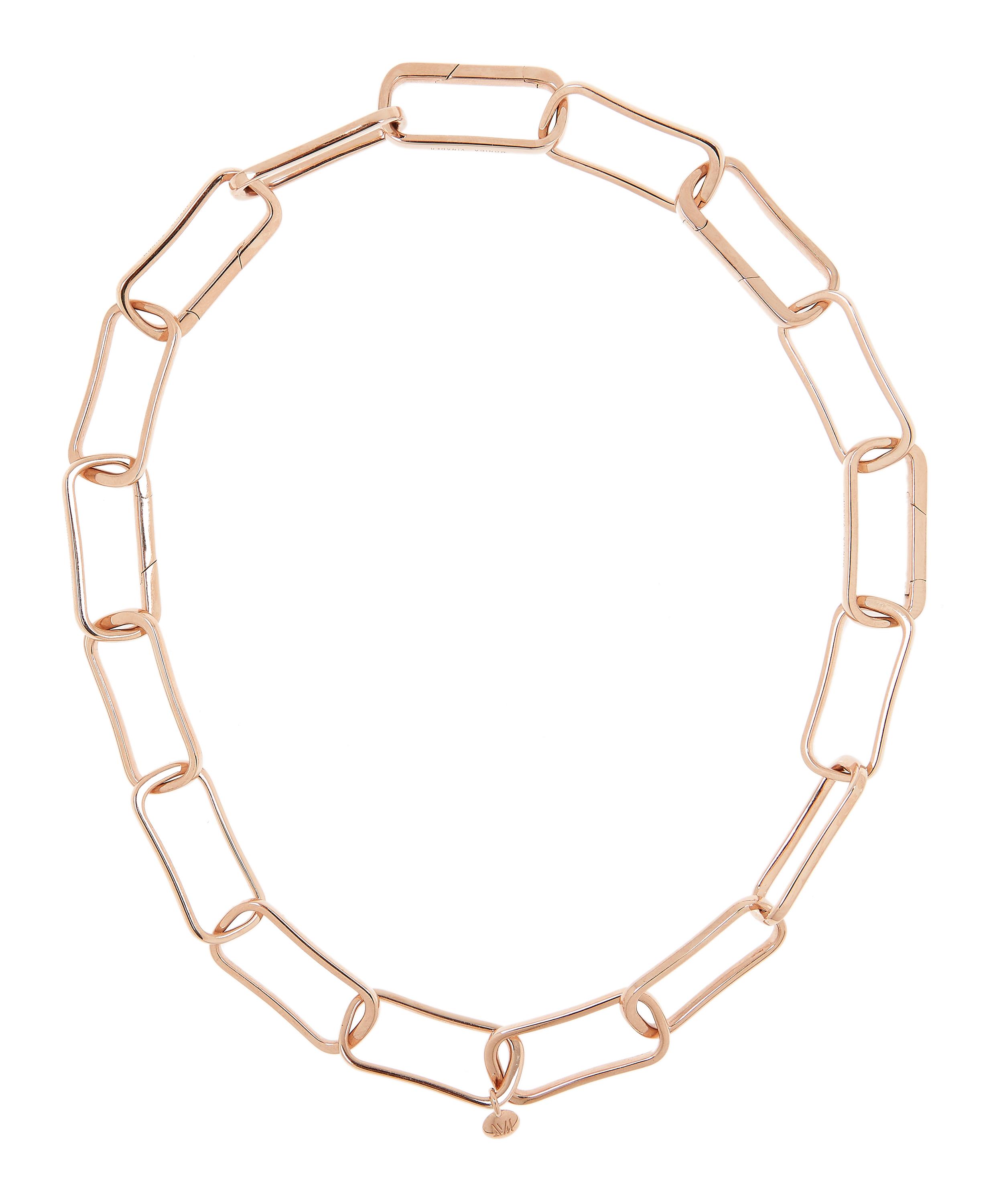 Monica Vinader Rose Gold Plated Vermeil Silver Alta Capture Large Link Necklace In Rose Gold
