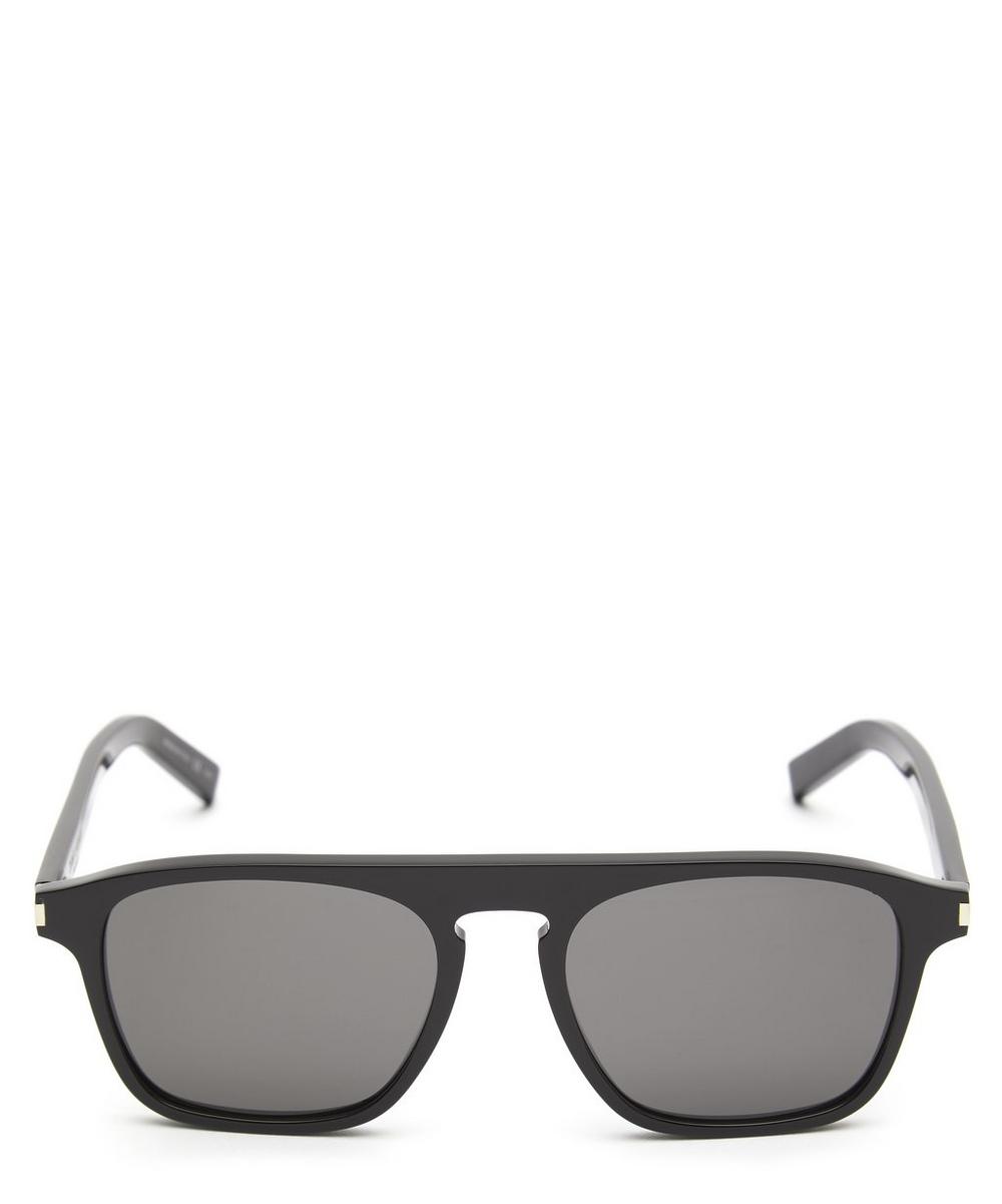 Saint Laurent Rounded Frame Acetate Sunglasses In Black
