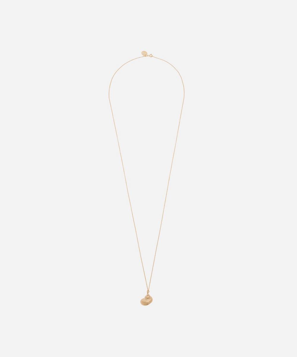 Alex Monroe Gold-plated Engraved Shell Necklace
