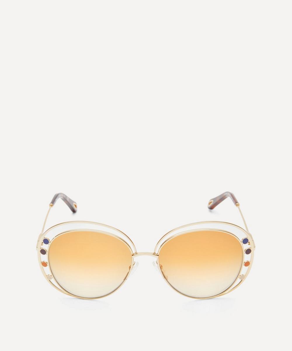 Chloé Delilah Aviator Sunglasses In Gold