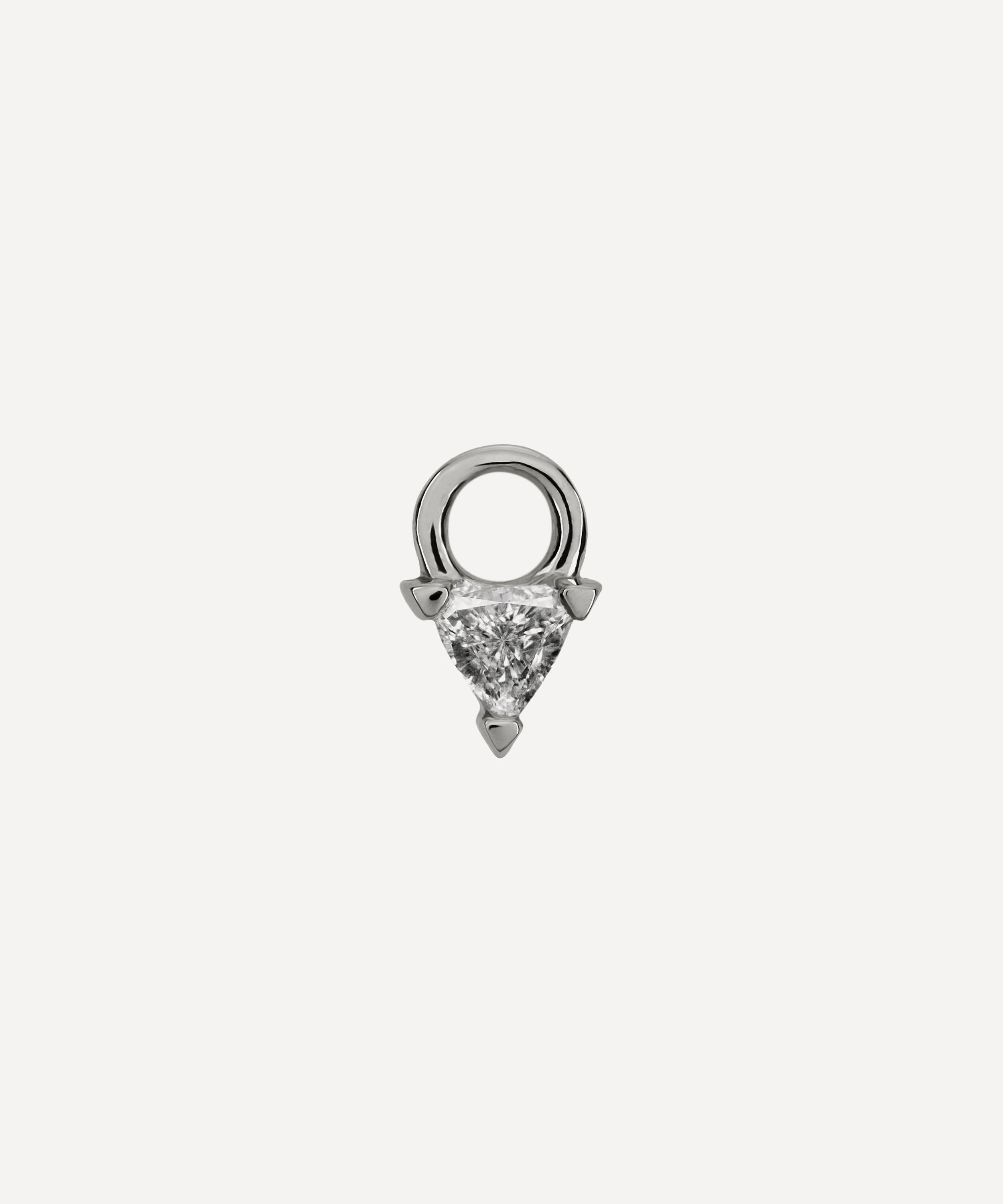 Maria Tash Diamond Trillion Earring Charm In White Gold