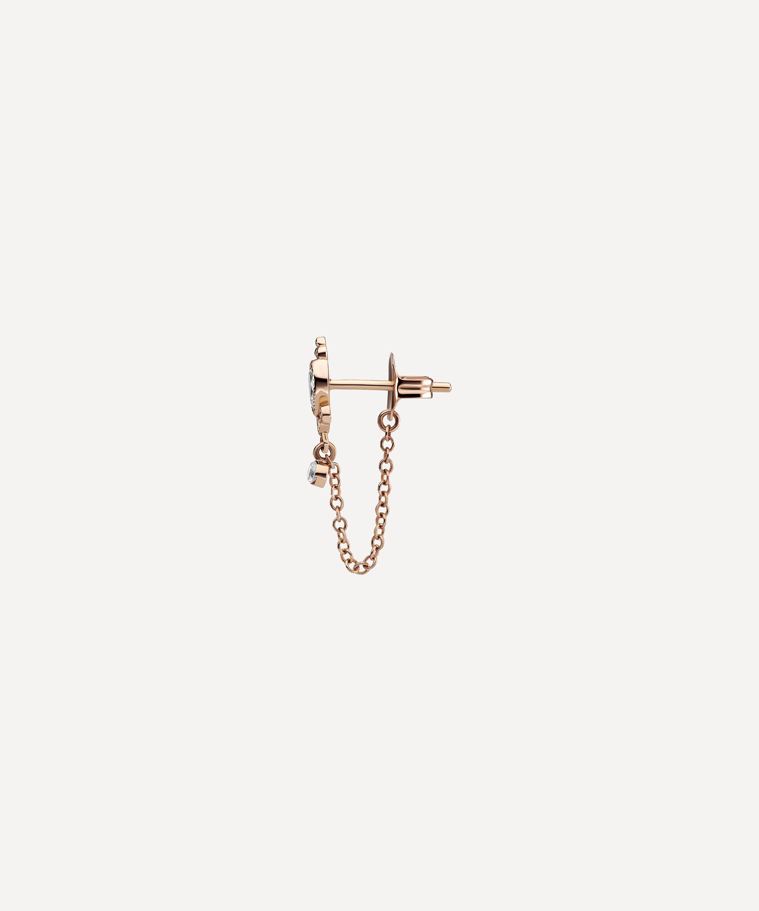 MARIA TASH MARIA TASH 18CT 7.5MM DIAMOND DELIA AND DANGLE 1 CHAIN WRAP TRADITIONAL STUD EARRING 000698240