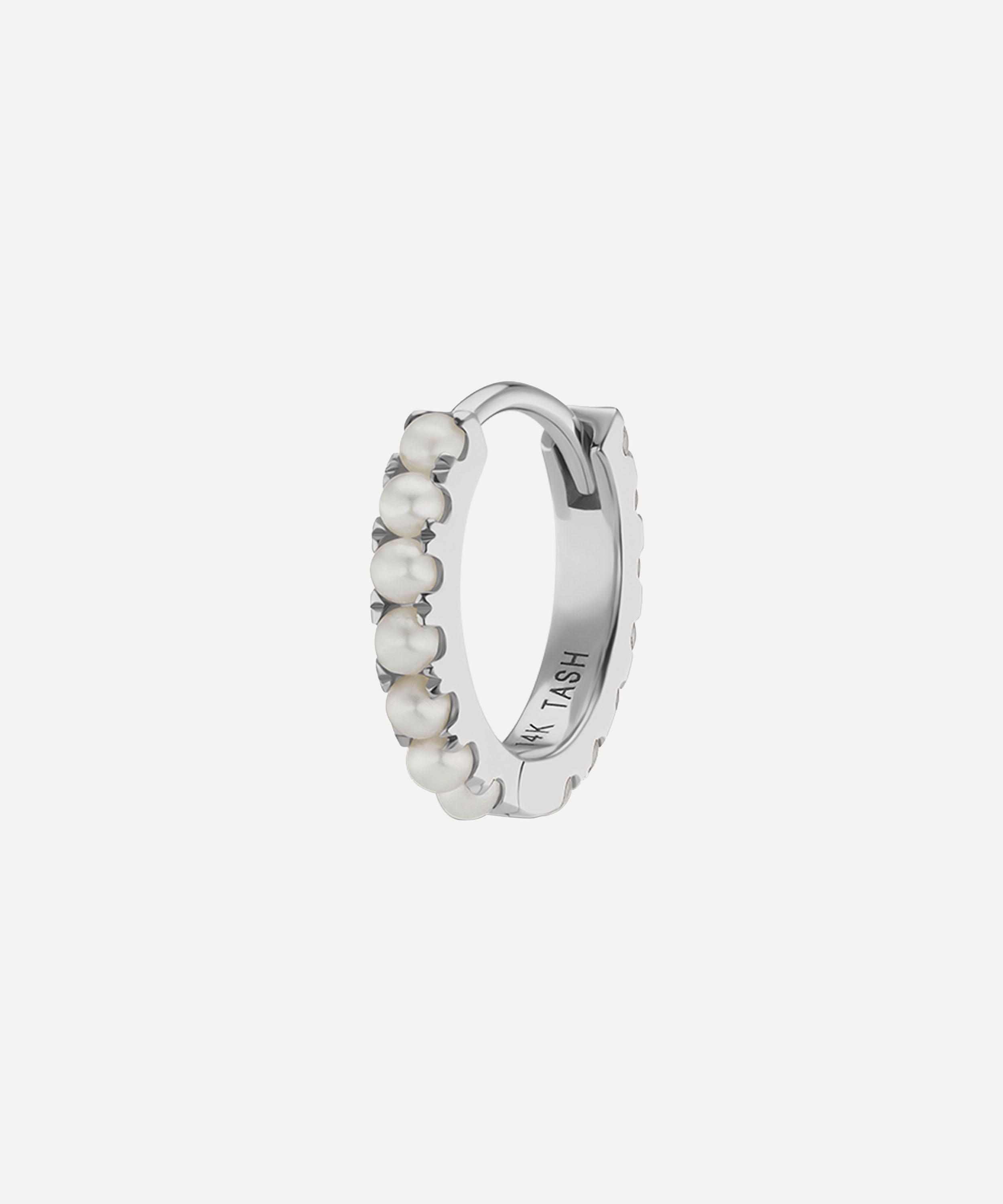 Maria Tash 8mm Pearl Eternity Hoop Earring In White Gold