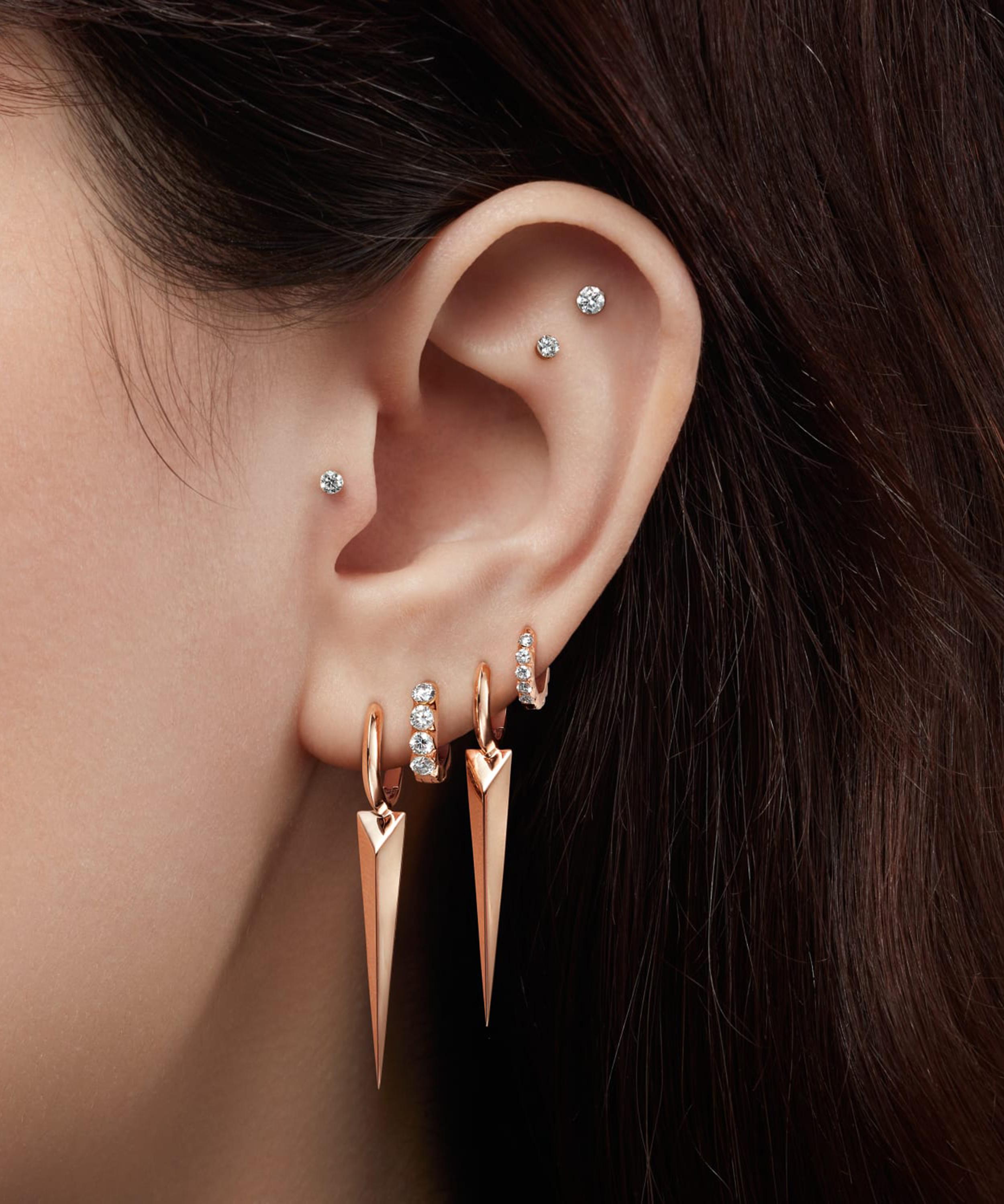 Maria Tash 18ct 6.5mm Diamond Invisible Set Eternity Single Hoop Earring In Rose Gold