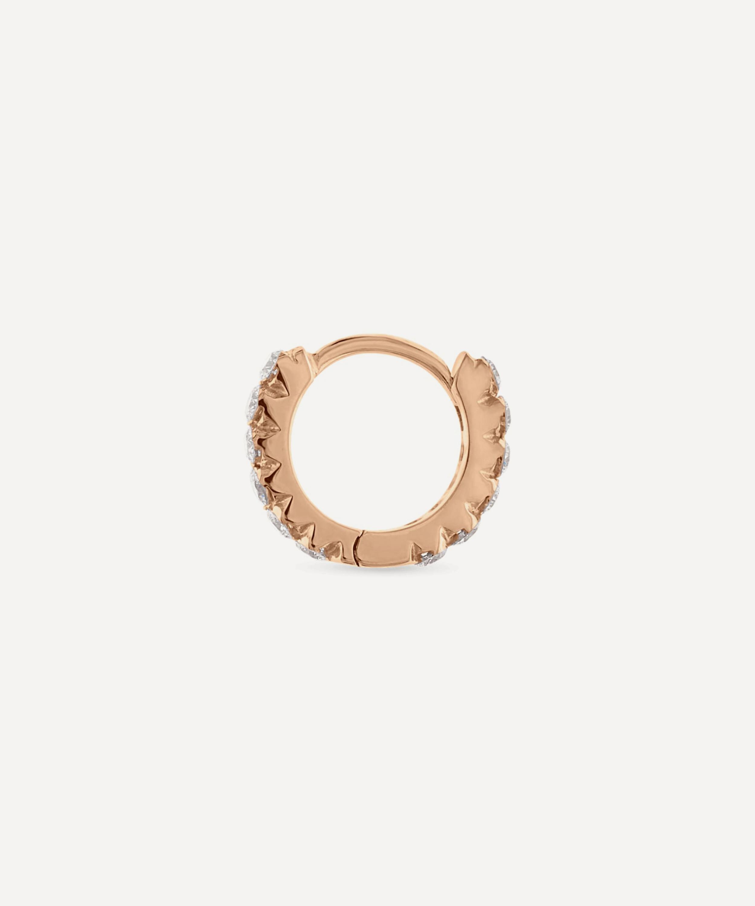 Maria Tash 18ct 6.5mm Diamond Invisible Set Eternity Single Hoop Earring In Rose Gold