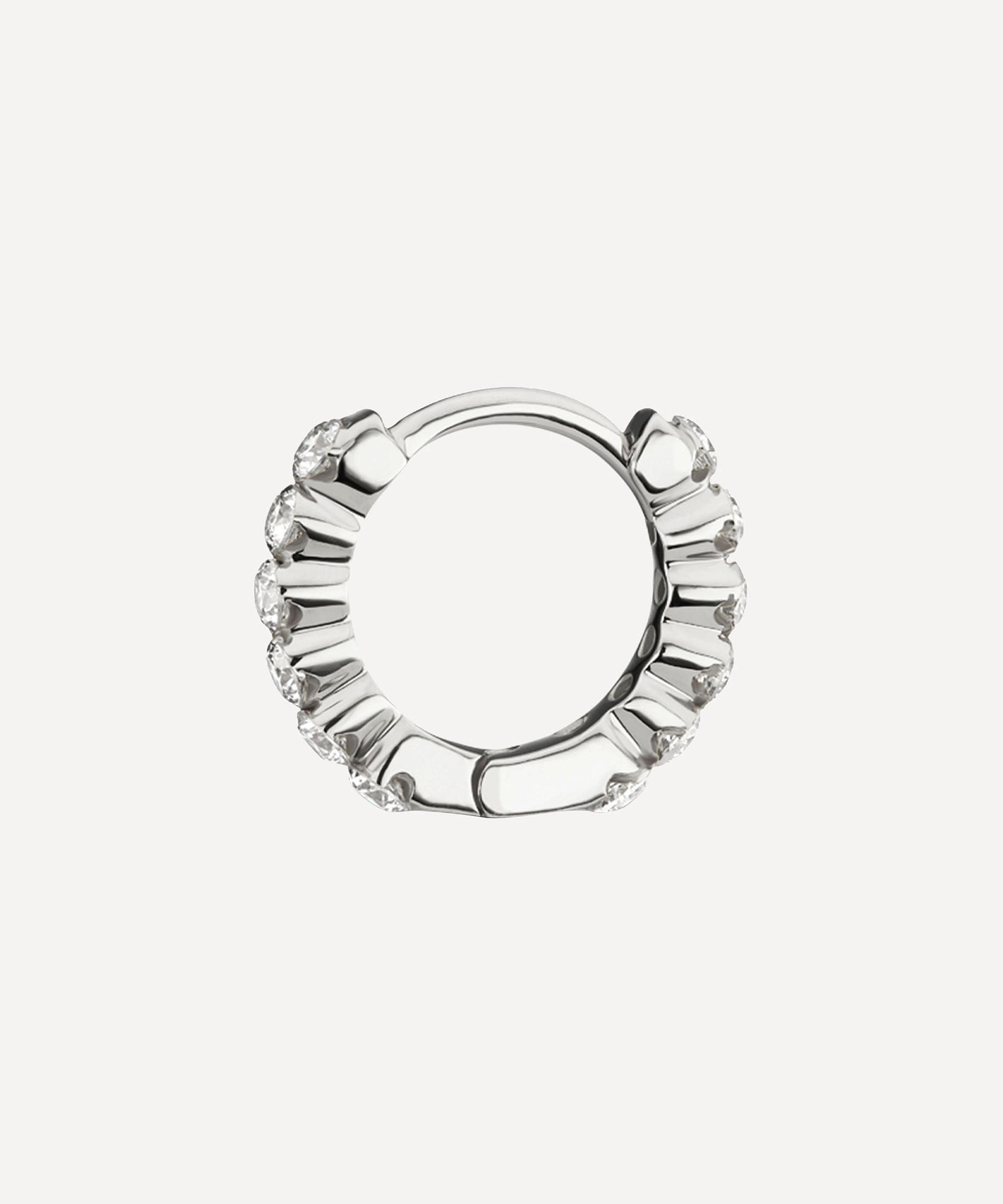 MARIA TASH MARIA TASH 18CT 6.5MM INVISIBLE SET DIAMOND ETERNITY HOOP EARRING 000698283