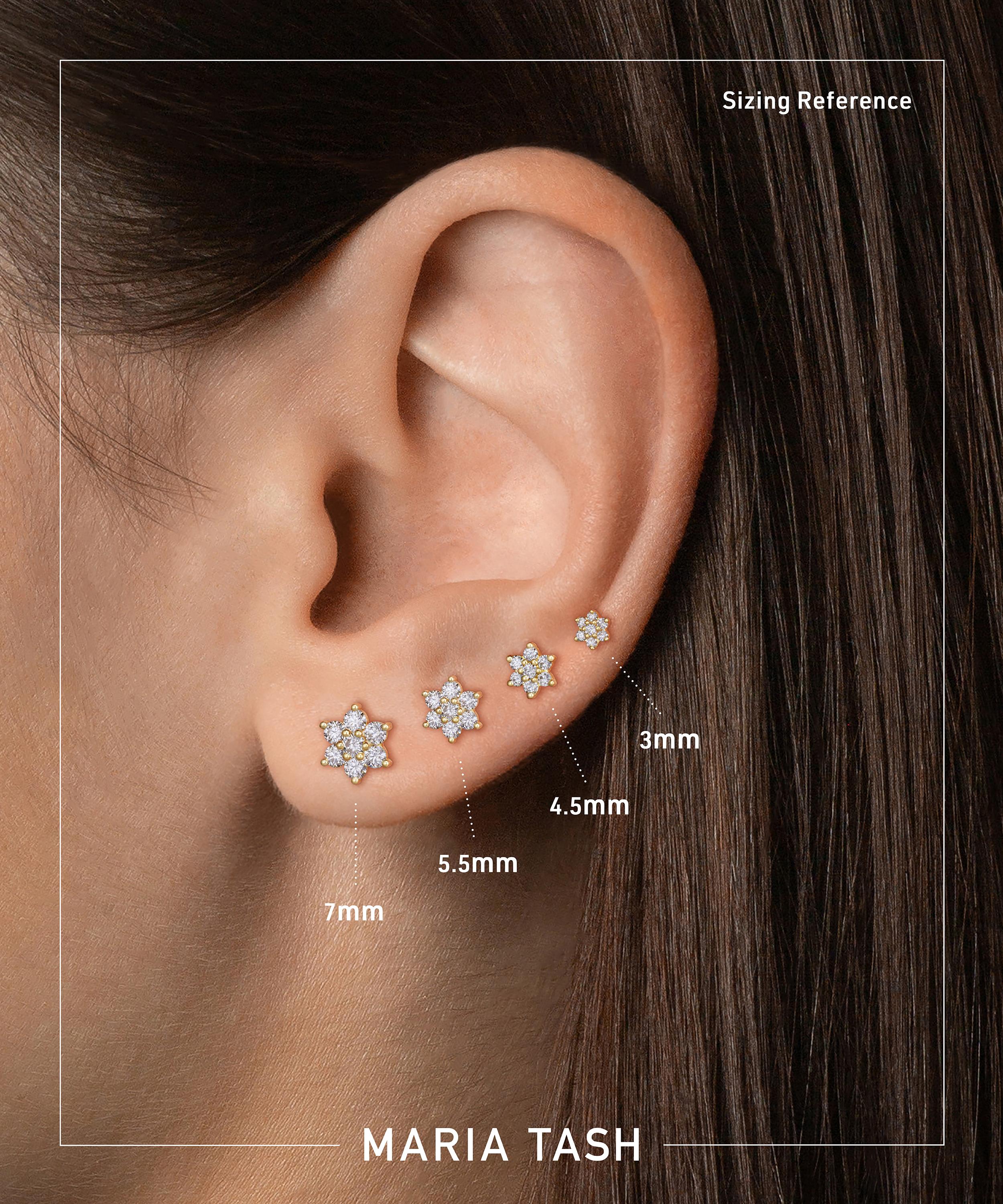 MARIA TASH MARIA TASH 18CT 7MM DIAMOND FLOWER THREADED STUD EARRING 000698287