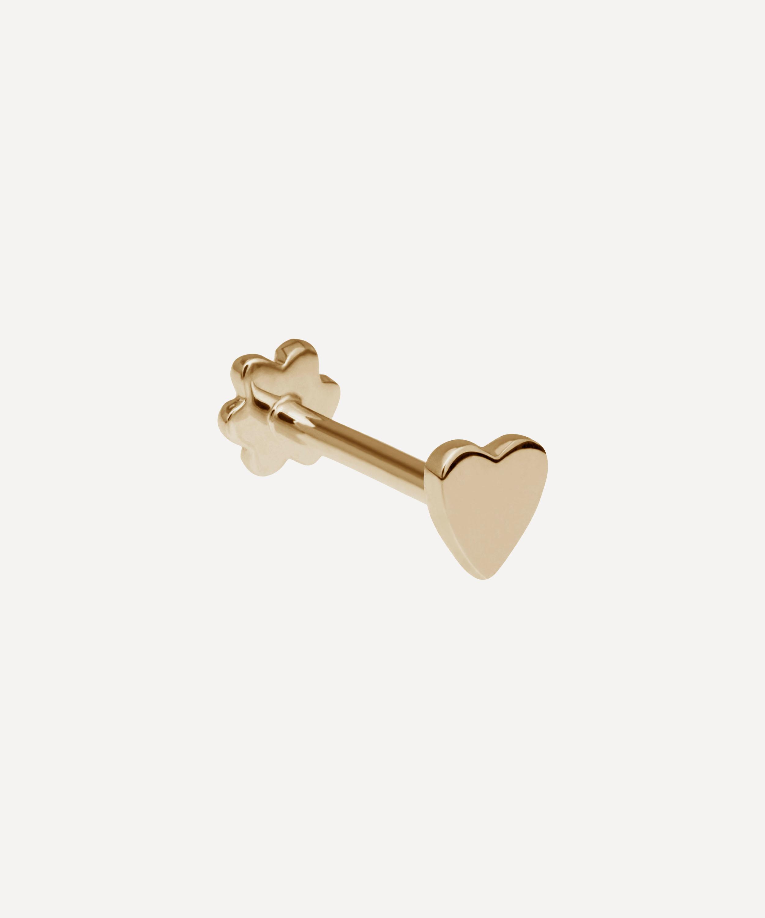 MARIA TASH MARIA TASH 14CT 3MM HEART THREADED STUD EARRING 000698288