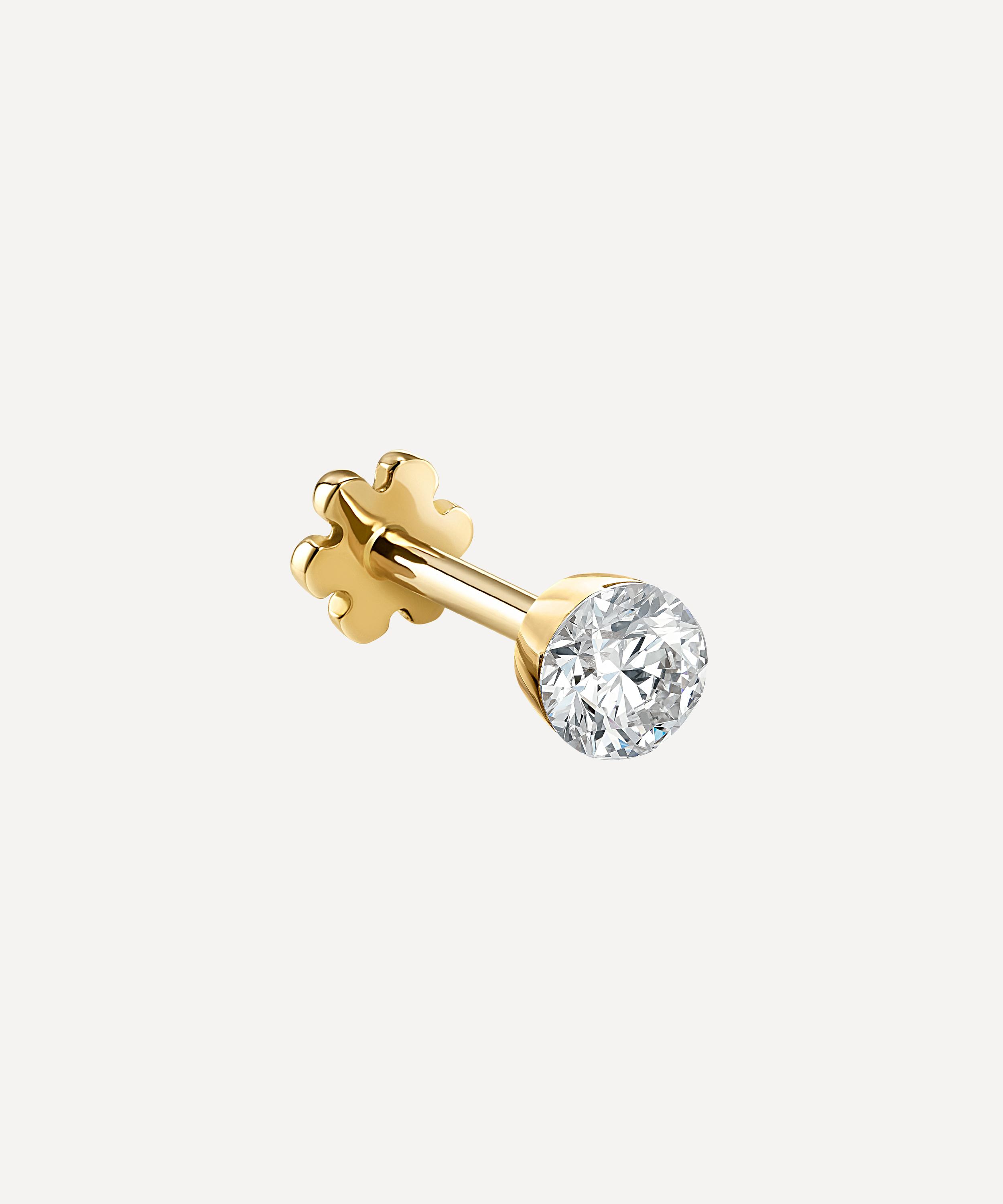 MARIA TASH MARIA TASH 18CT 3MM INVISIBLE SET DIAMOND THREADED STUD EARRING 000698309