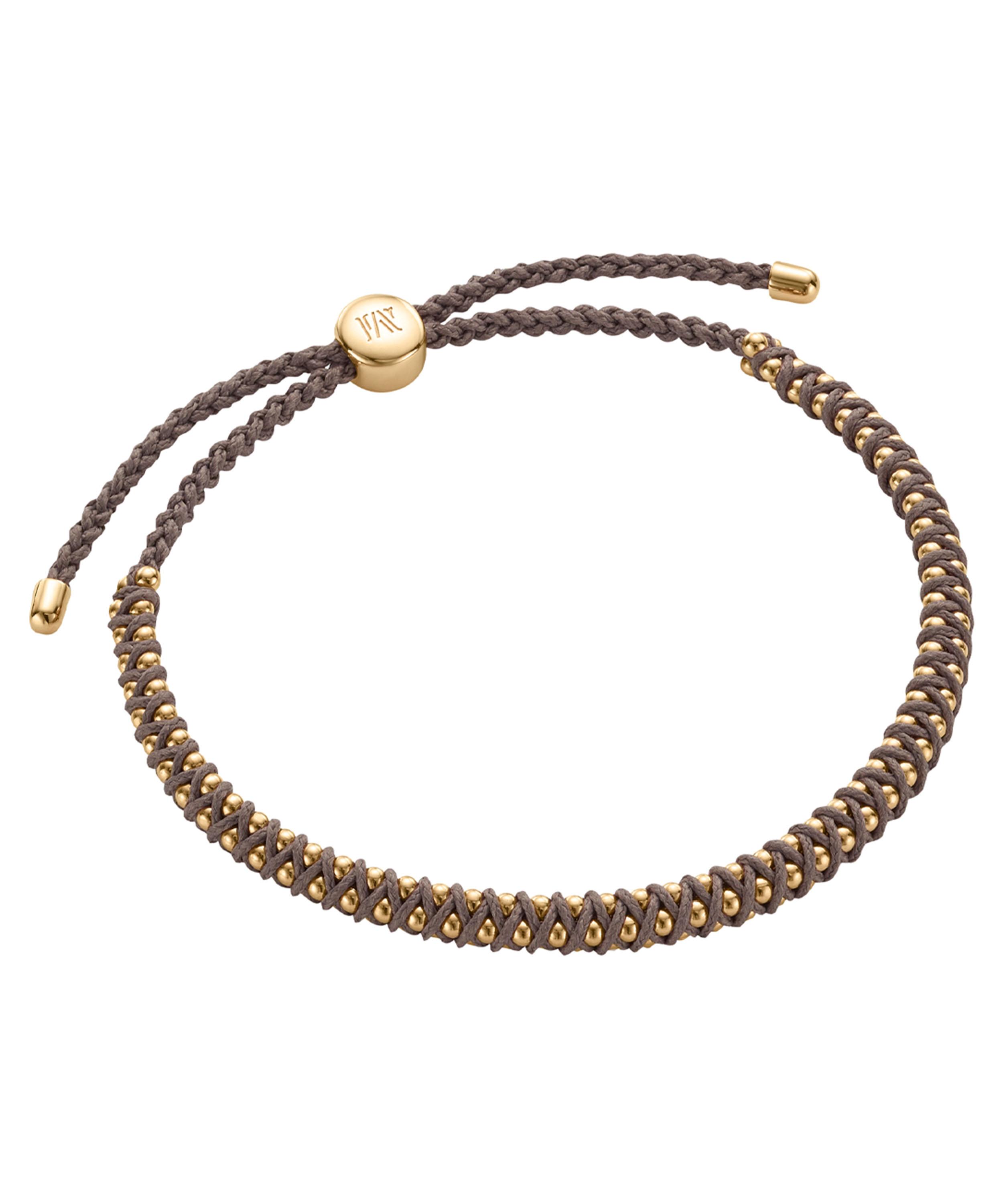 Monica Vinader Rose Gold Plated Vermeil Silver Rio Mini Friendship Bracelet In Light Beige