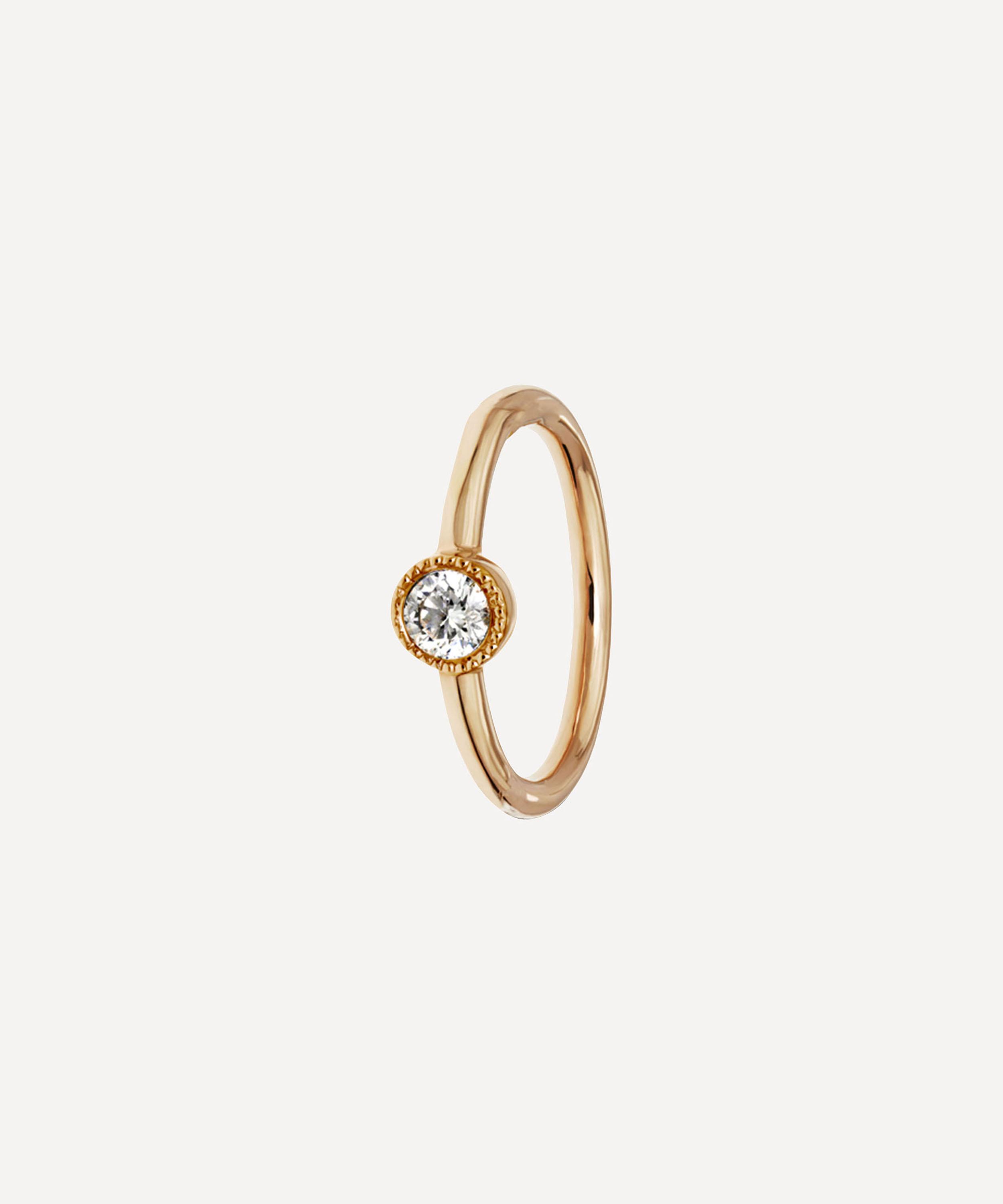 Maria Tash 18ct 8mm Scalloped Diamond Single Hoop Earring In Gold