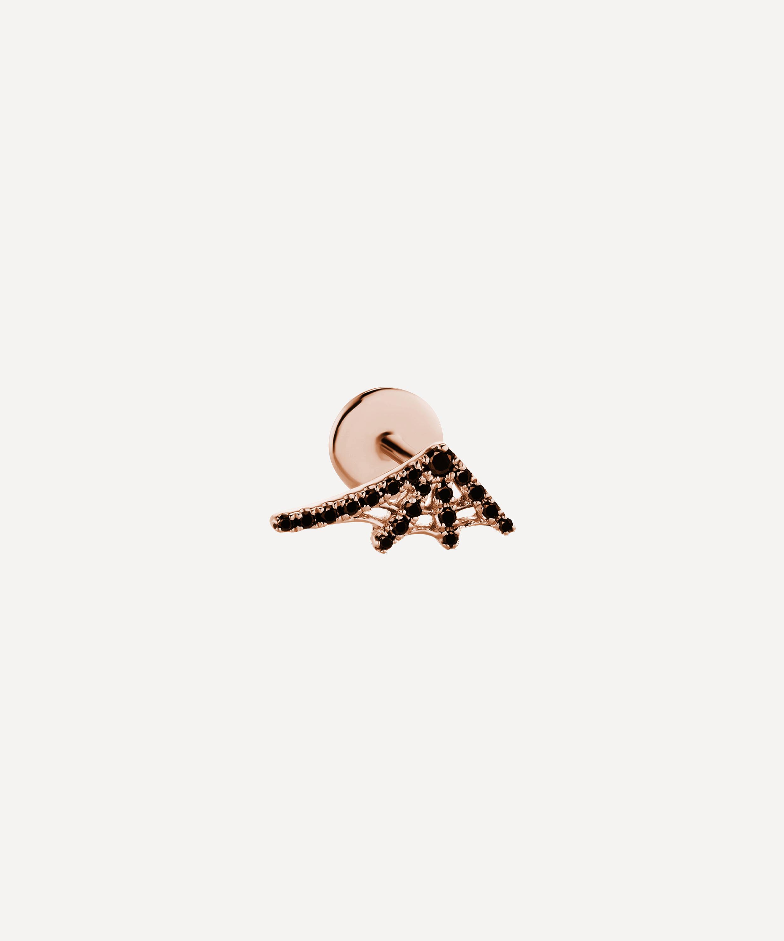 MARIA TASH MARIA TASH 18CT 10MM BLACK DIAMOND WEB THREADED STUD EARRING RIGHT 5059419237939