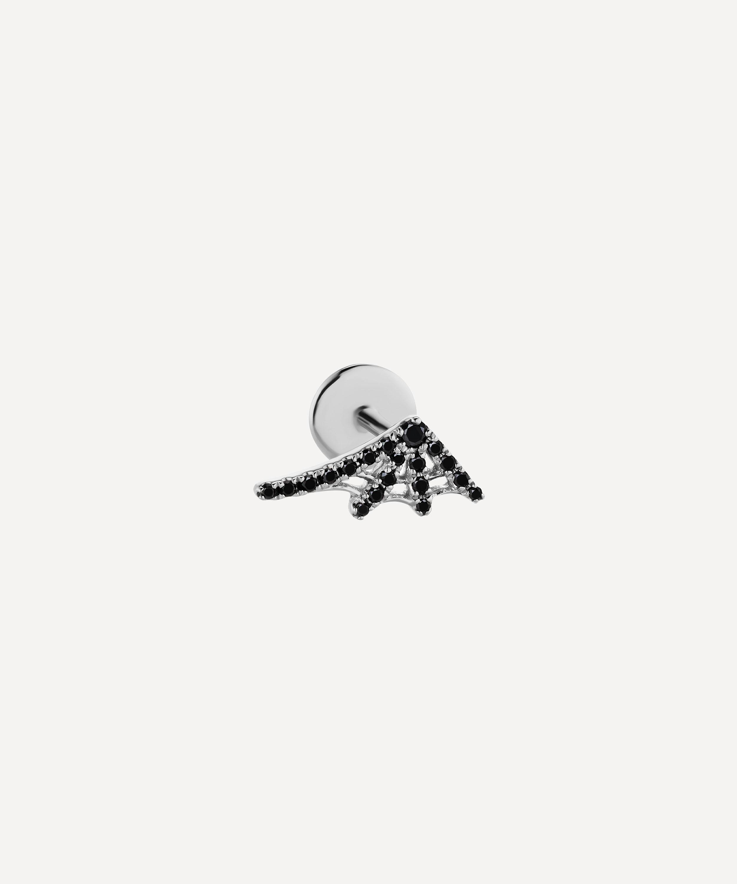 MARIA TASH MARIA TASH 18CT 10MM BLACK DIAMOND WEB THREADED STUD EARRING RIGHT 000698329