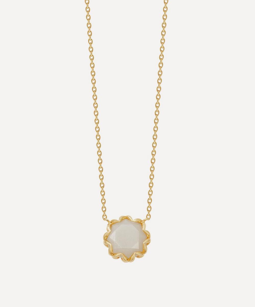 ASTLEY CLARKE GOLD PLATED VERMEIL SILVER PALOMA MOONSTONE PENDANT NECKLACE,000699607
