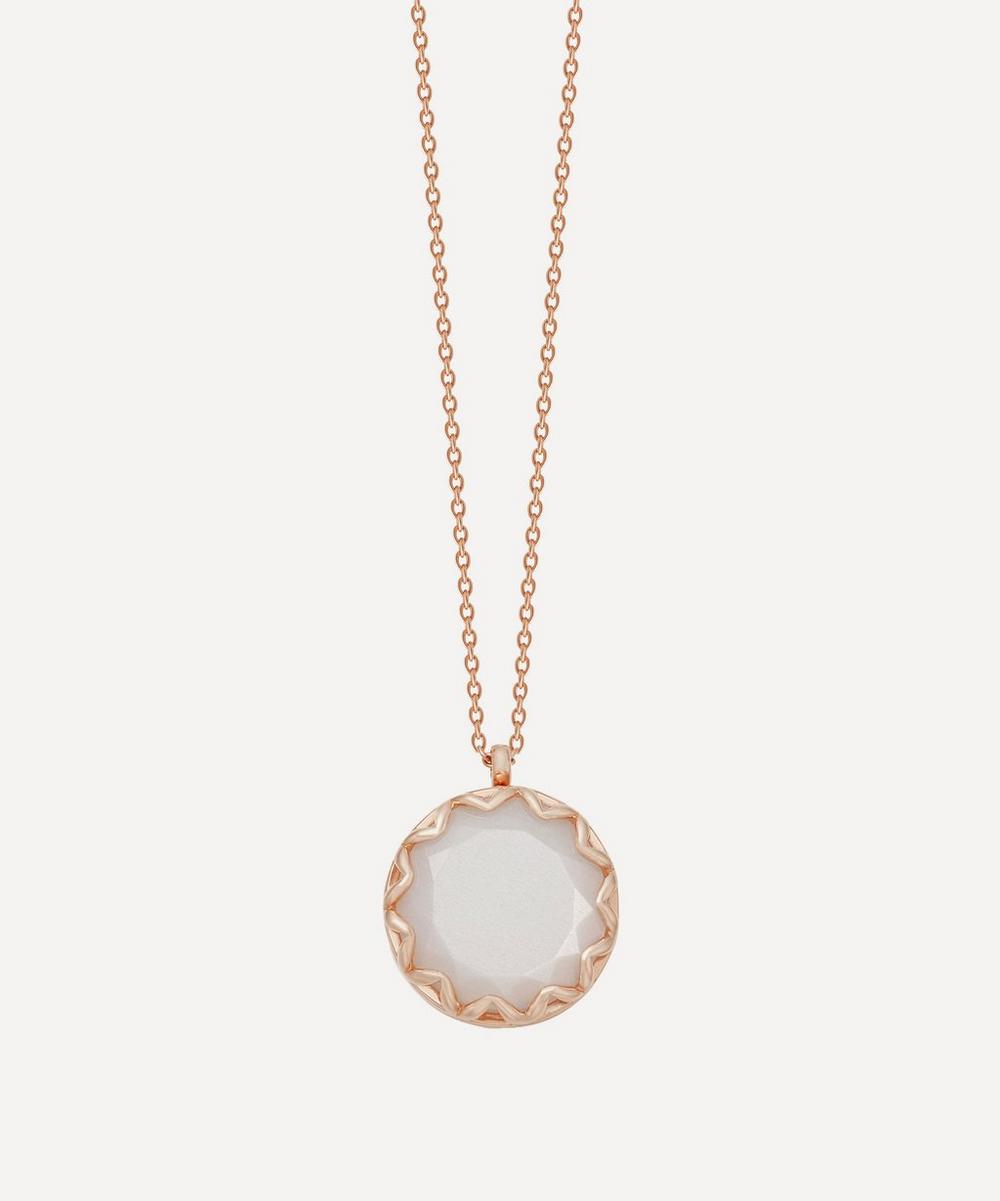 ASTLEY CLARKE ROSE GOLD PLATED VERMEIL SILVER PALOMA MOONSTONE LOCKET NECKLACE,000699609