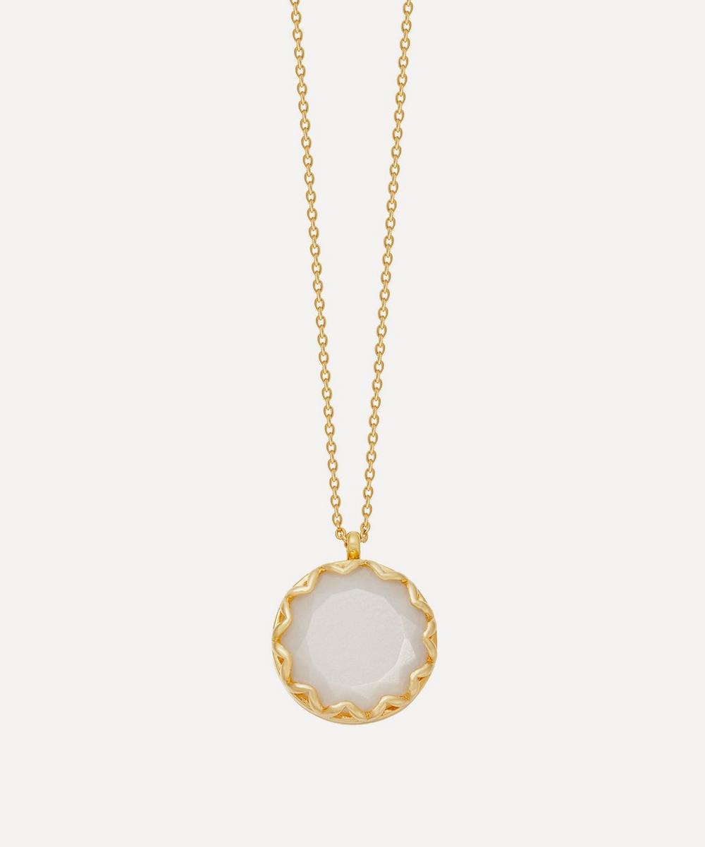 ASTLEY CLARKE GOLD PLATED VERMEIL SILVER PALOMA MOONSTONE LOCKET NECKLACE,000699610