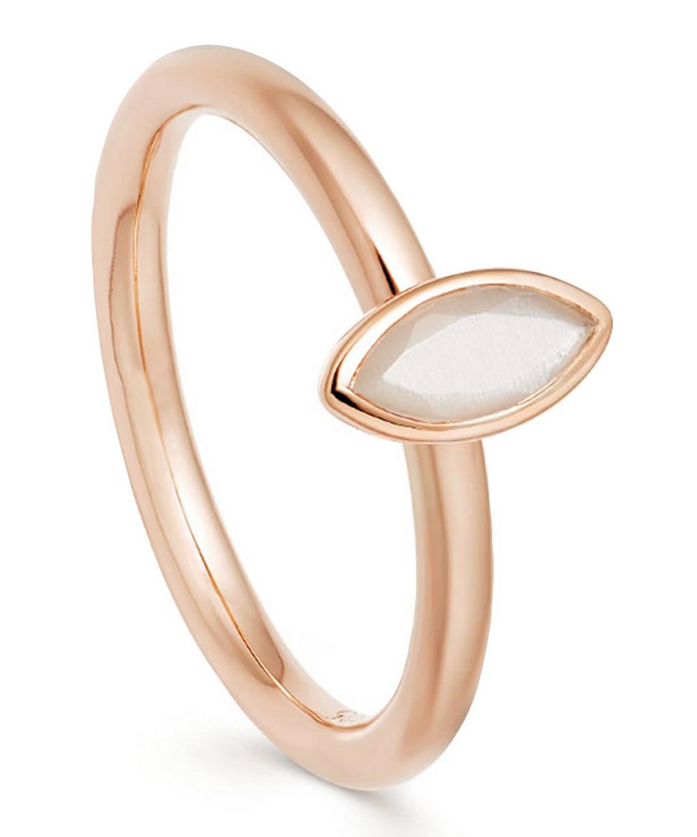 ASTLEY CLARKE ROSE GOLD PLATED VERMEIL SILVER PALOMA PETAL MOONSTONE RING,000699771