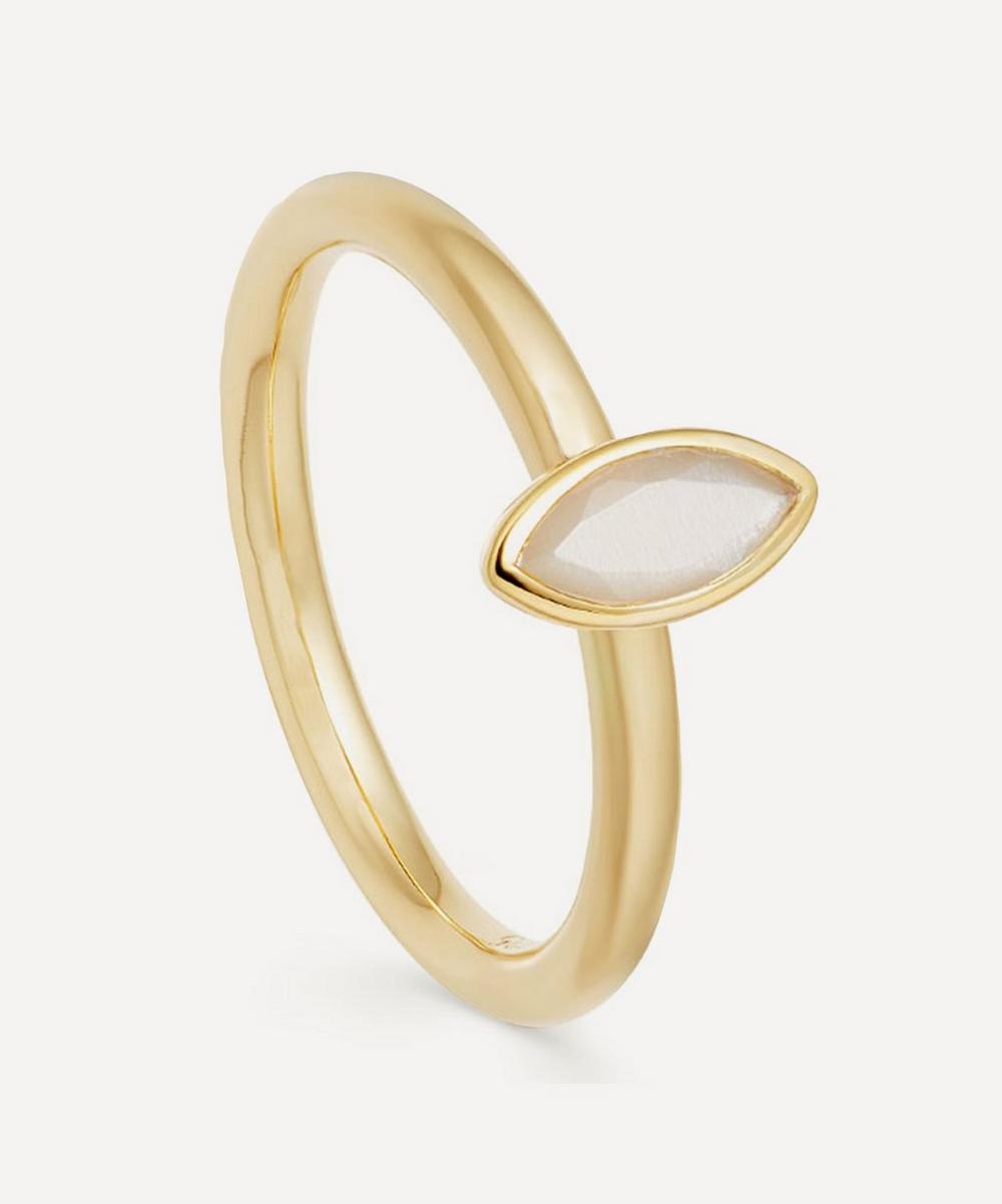 ASTLEY CLARKE GOLD PLATED VERMEIL SILVER PALOMA PETAL MOONSTONE RING,000699778