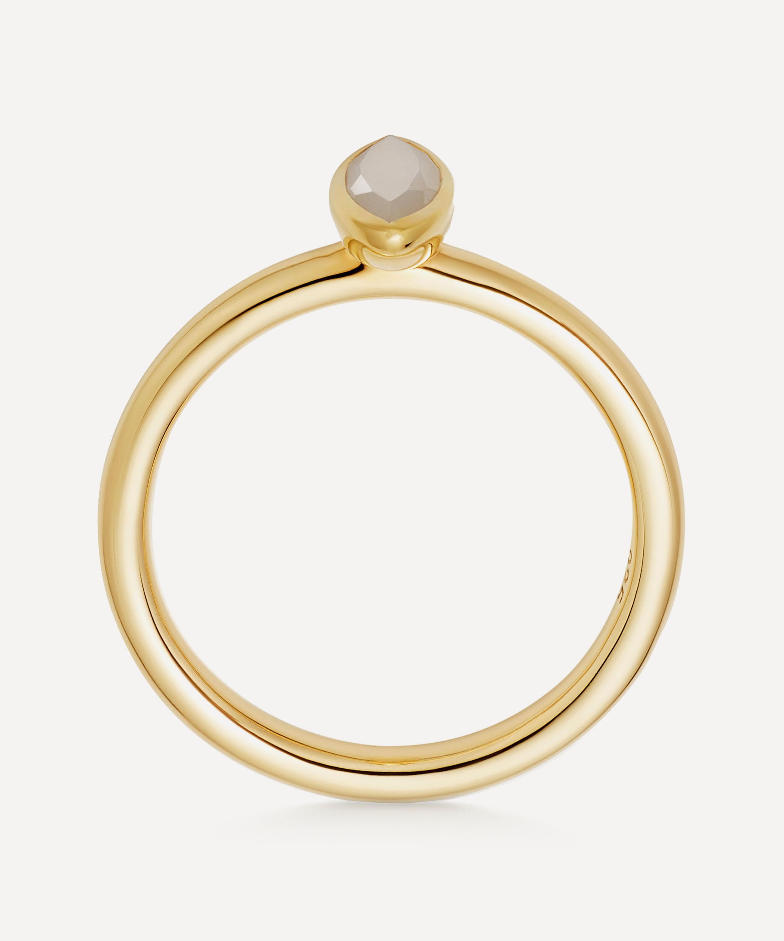 ASTLEY CLARKE ASTLEY CLARKE GOLD PLATED VERMEIL SILVER PALOMA PETAL MOONSTONE RING 000699778