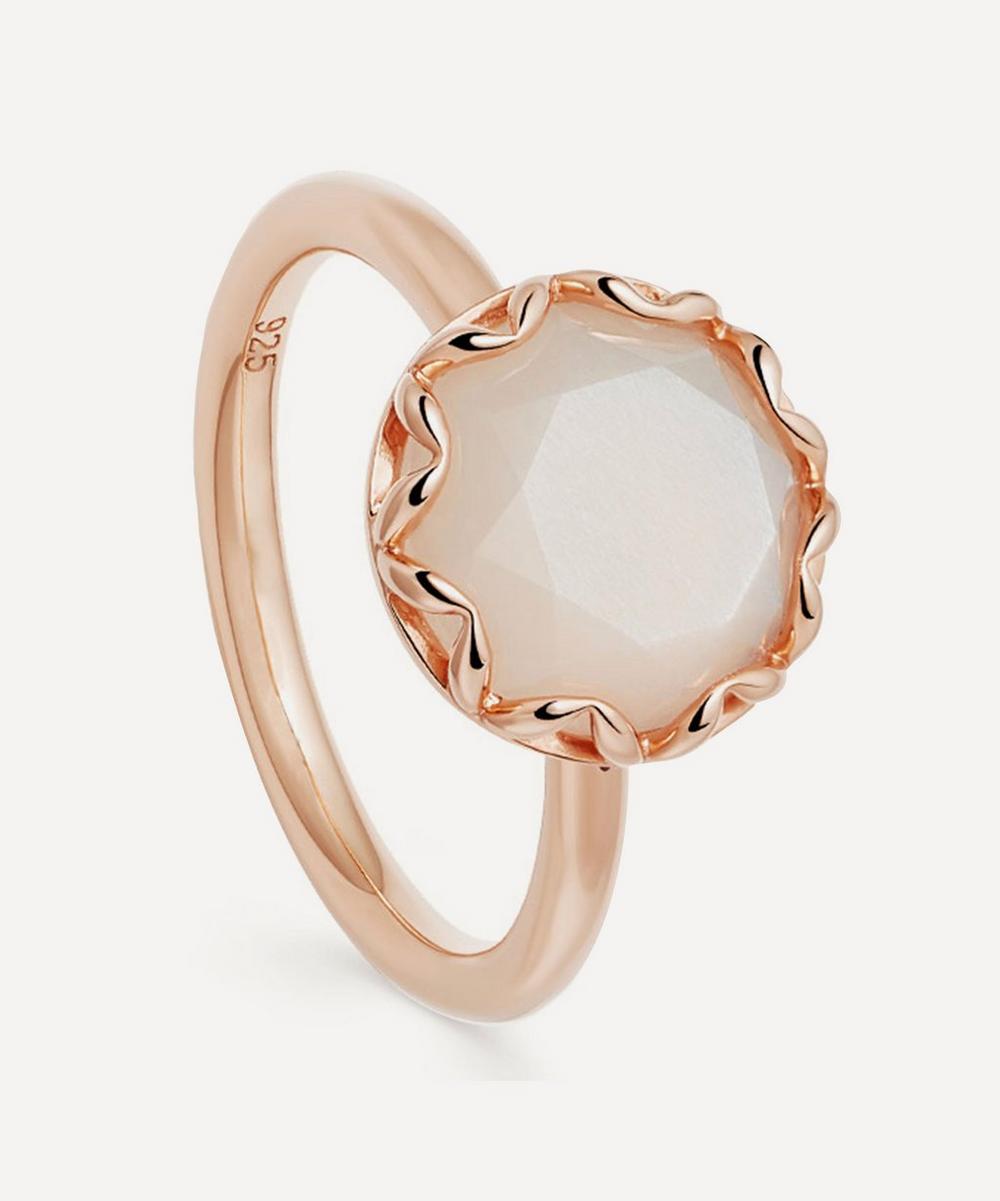 ASTLEY CLARKE ROSE GOLD PLATED VERMEIL SILVER PALOMA MOONSTONE RING,000700079