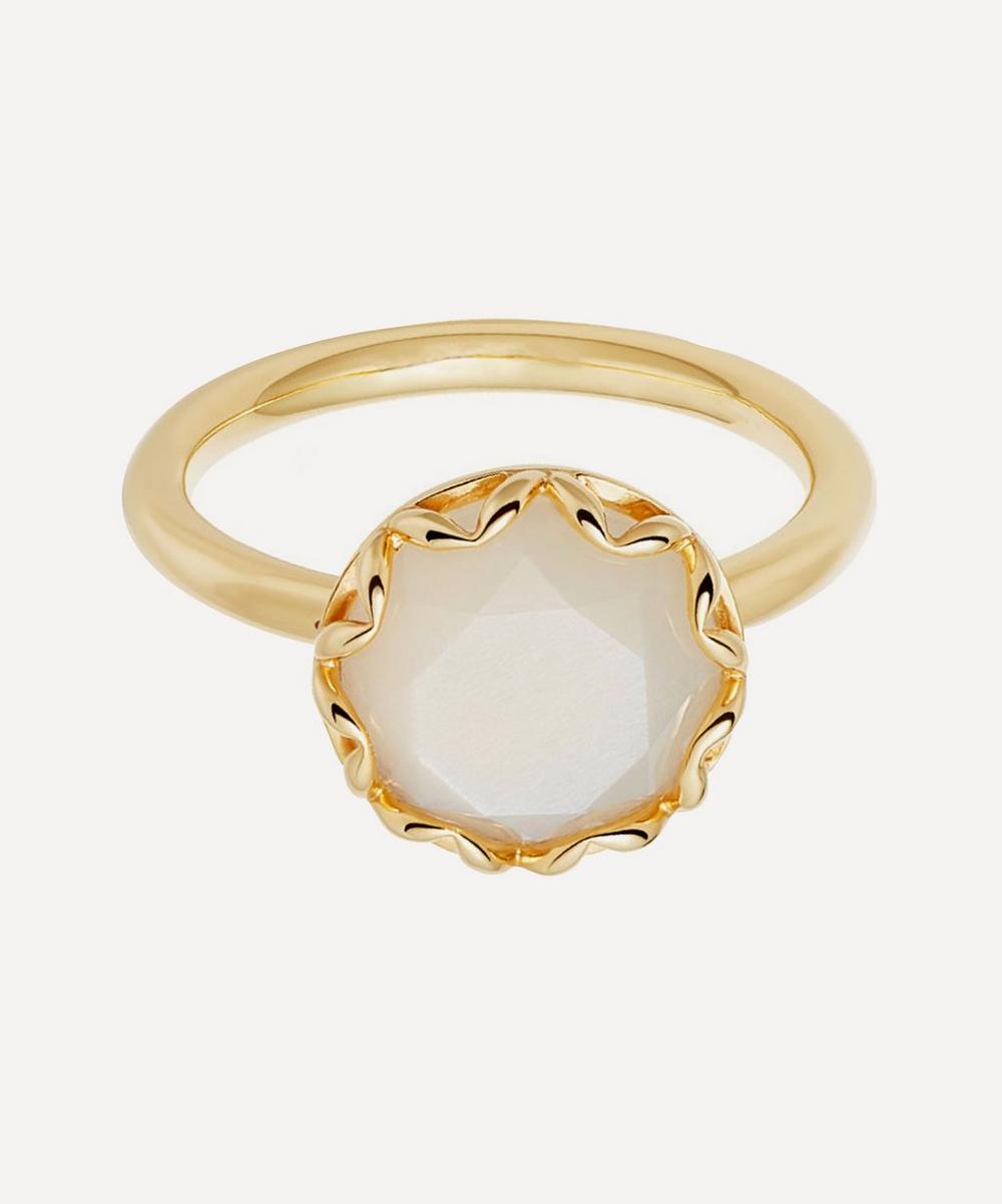 ASTLEY CLARKE GOLD PLATED VERMEIL SILVER PALOMA MOONSTONE RING,000700080
