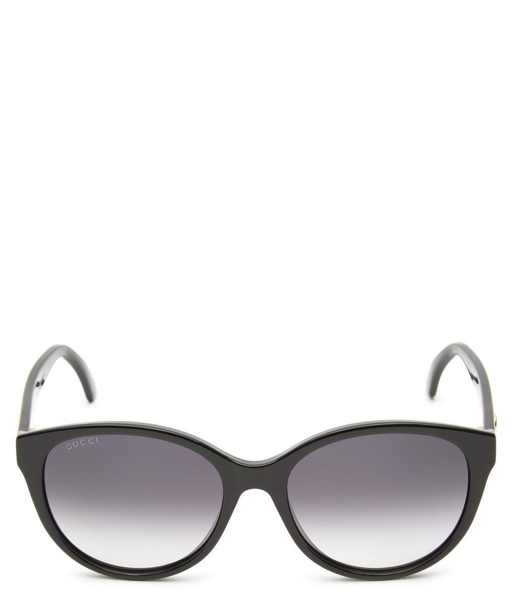 Gucci Round Logo Sunglasses In Black