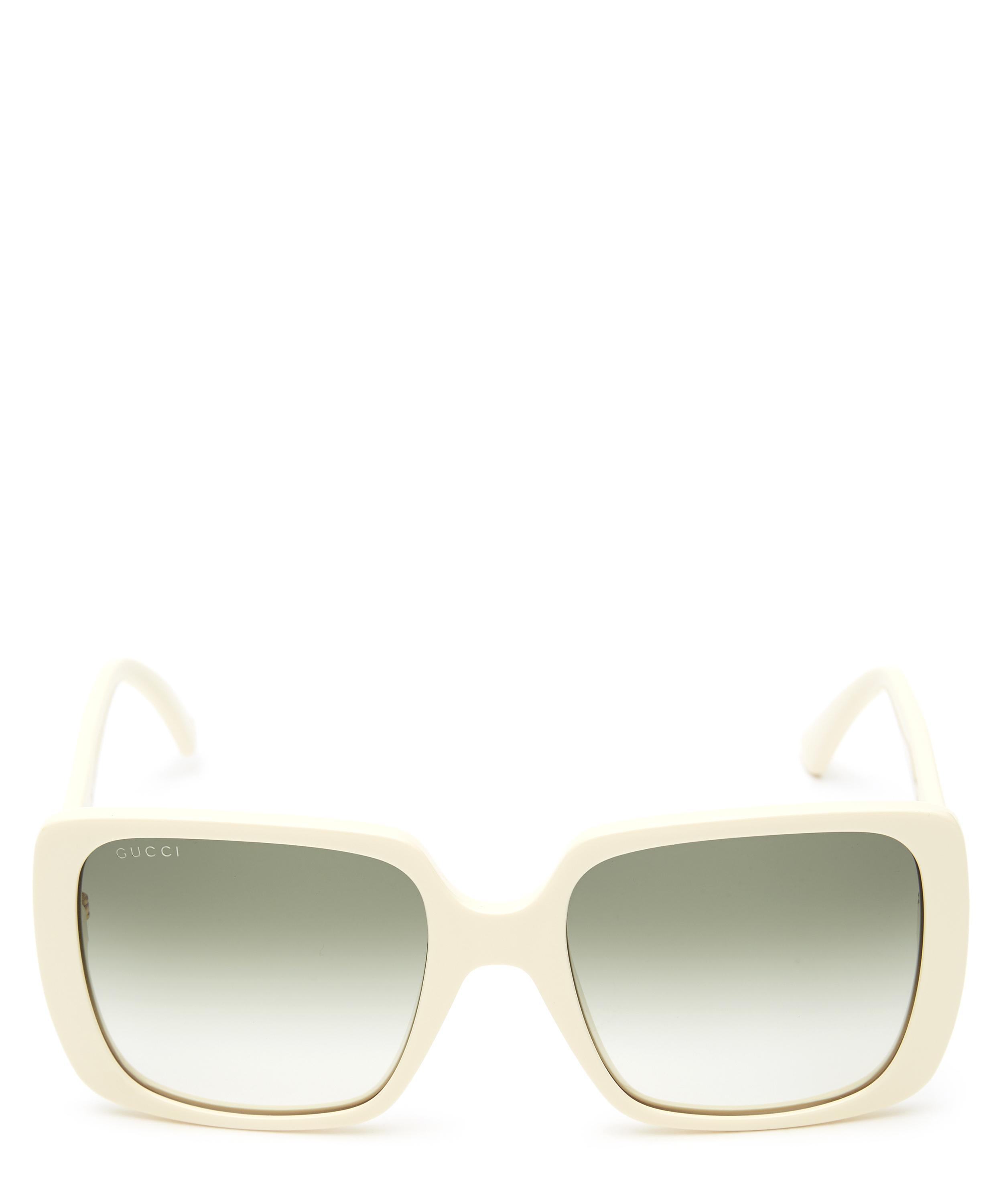 Gucci Oversized Square Logo Sunglasses In Cream