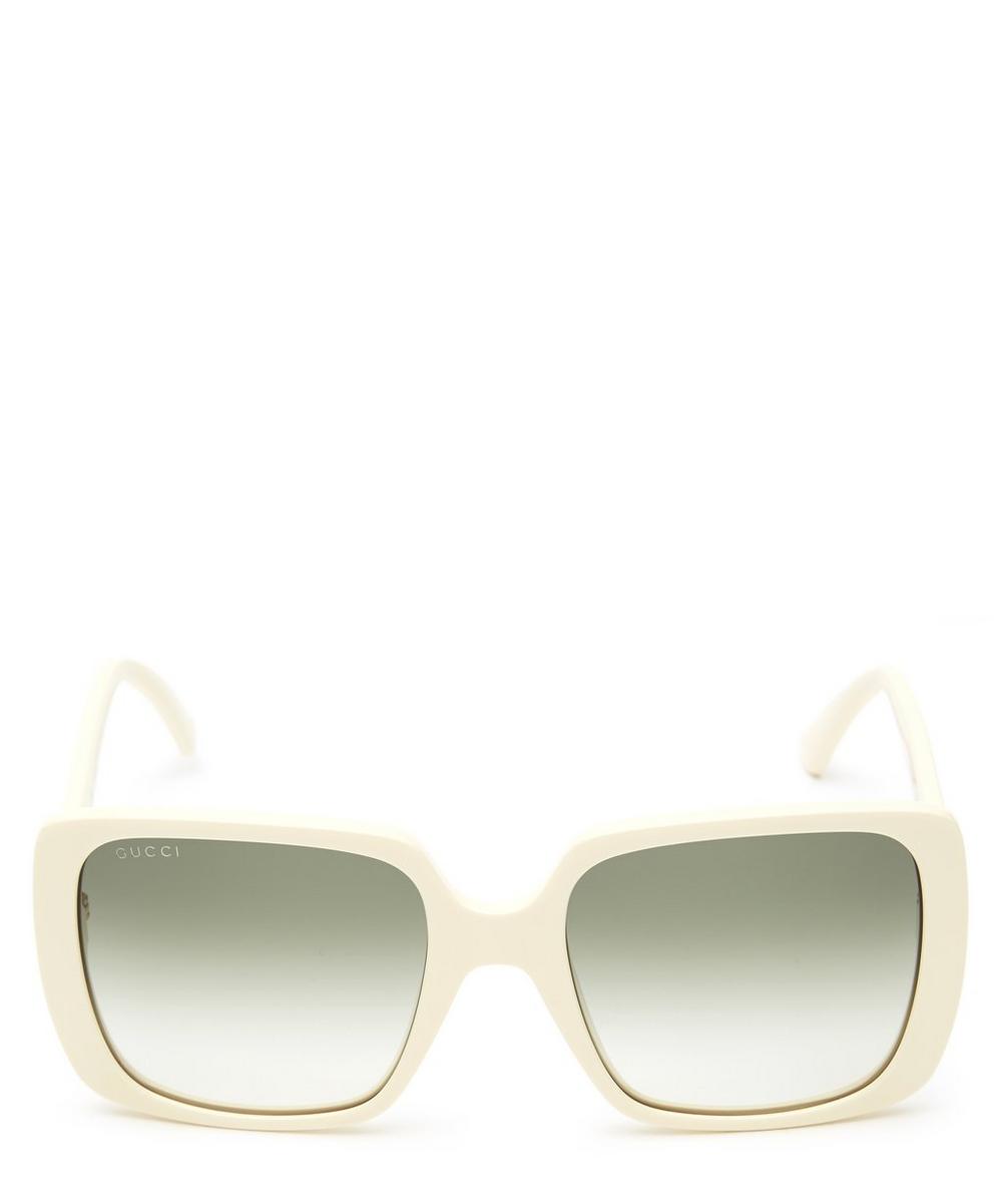 Gucci Oversized Square Logo Sunglasses In Cream
