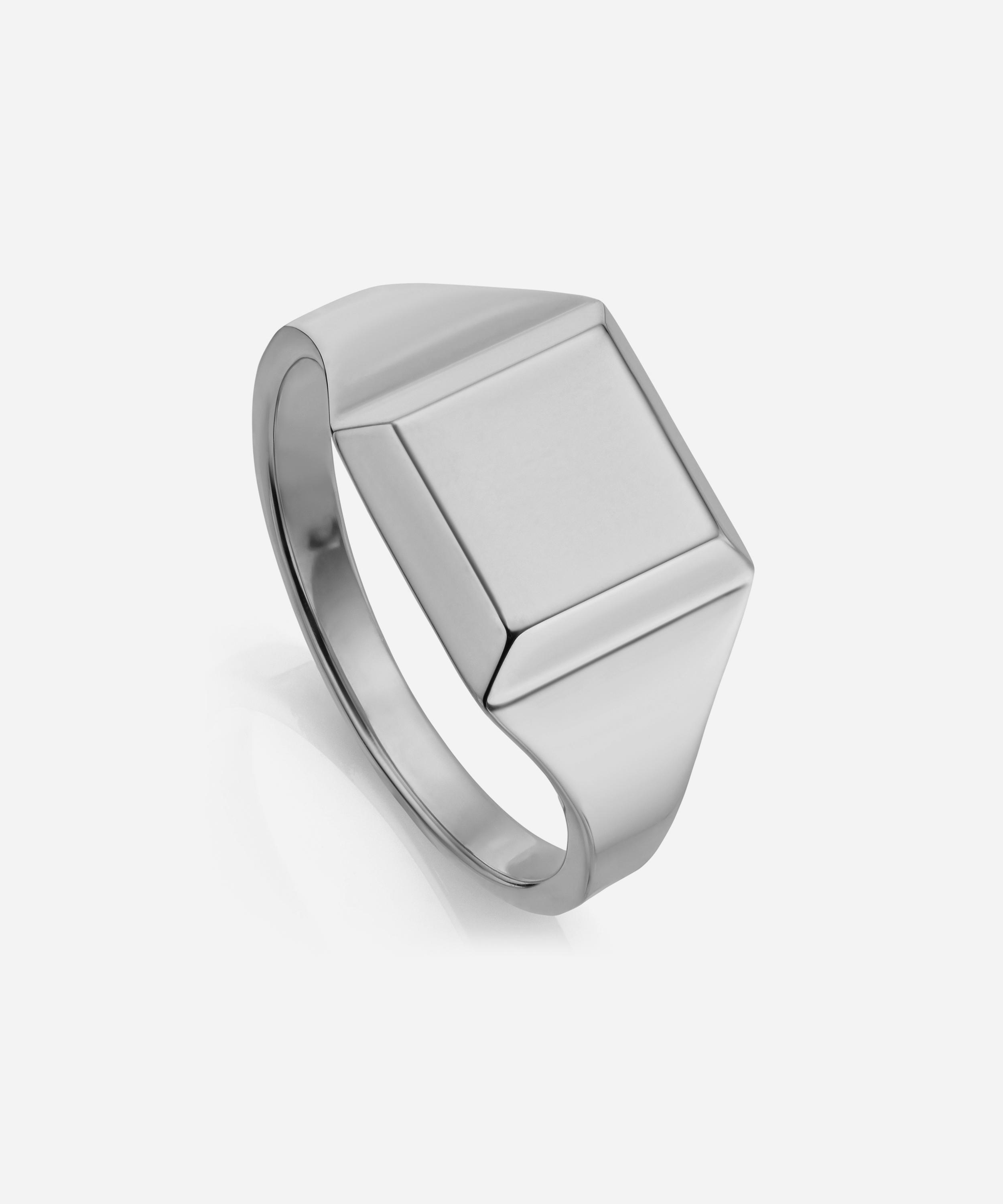 Monica Vinader Silver Signature Signet Ring In Silver